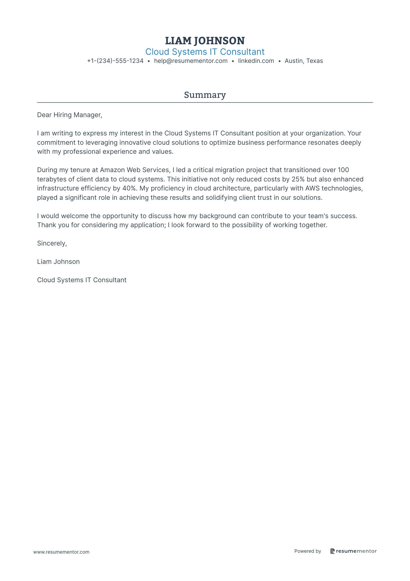 Cloud Systems IT Consultant