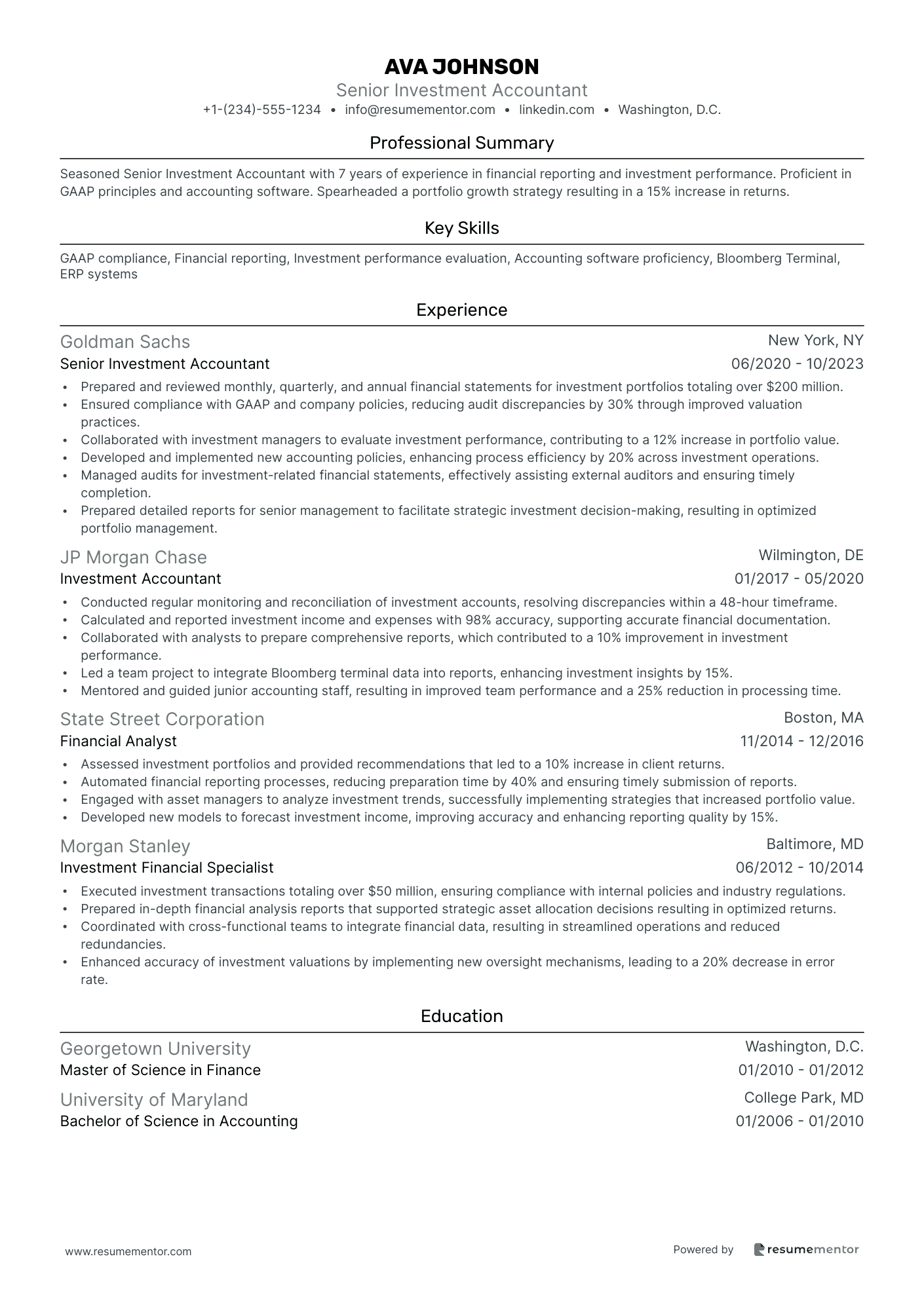 Senior Investment Accountant