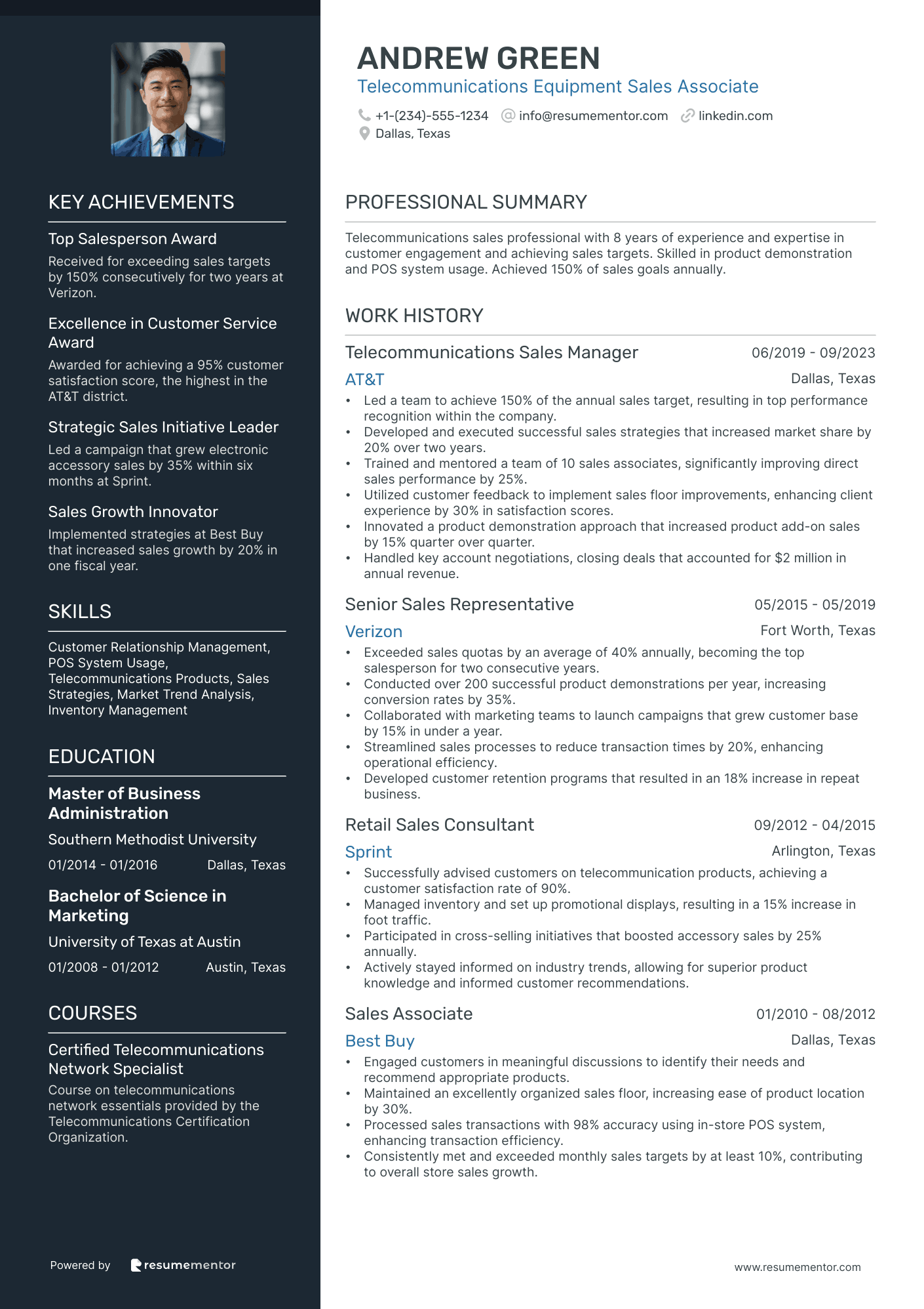 Telecommunications Equipment Sales Associate
