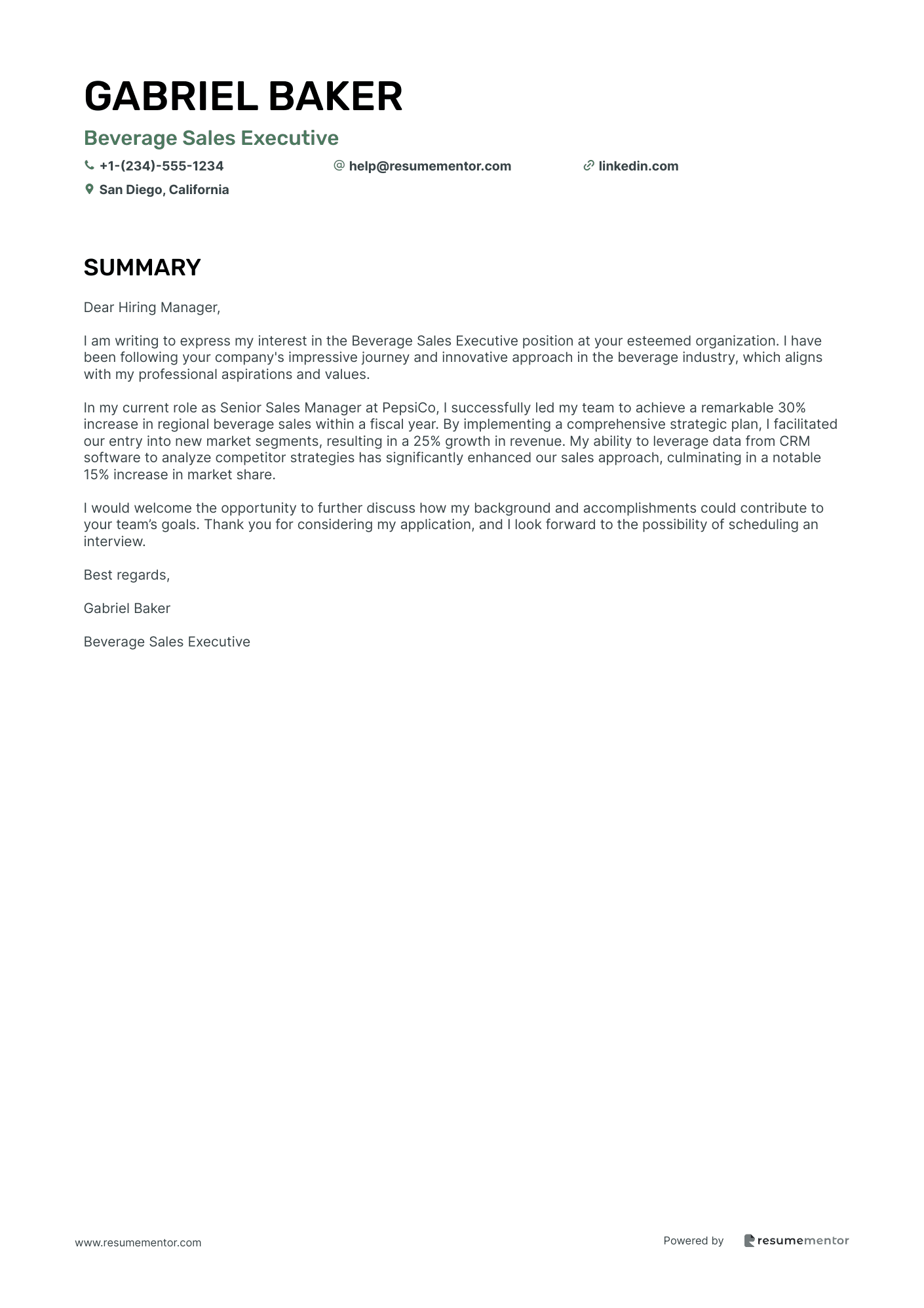 Beverage Sales Executive