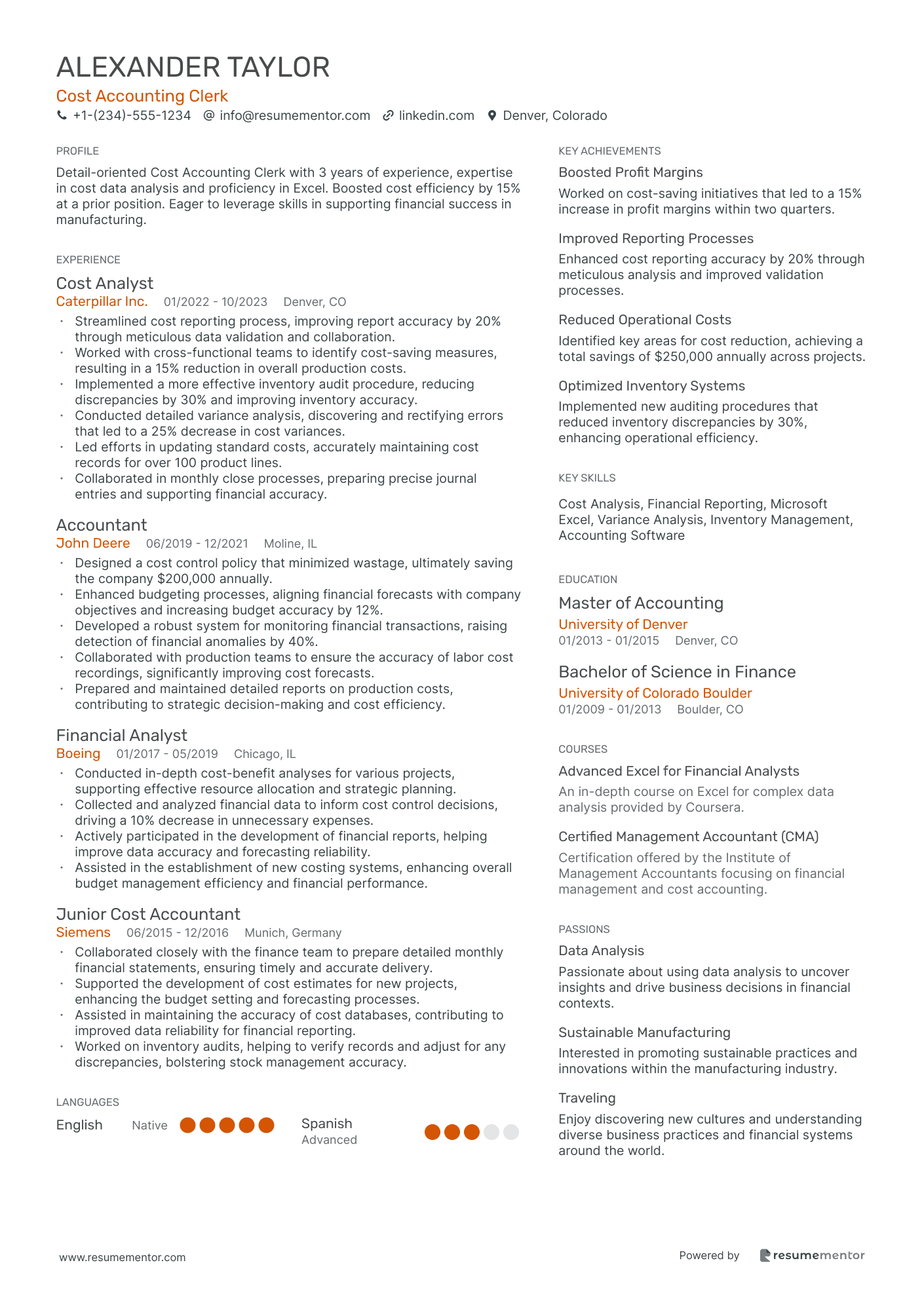 Cost Accounting Clerk