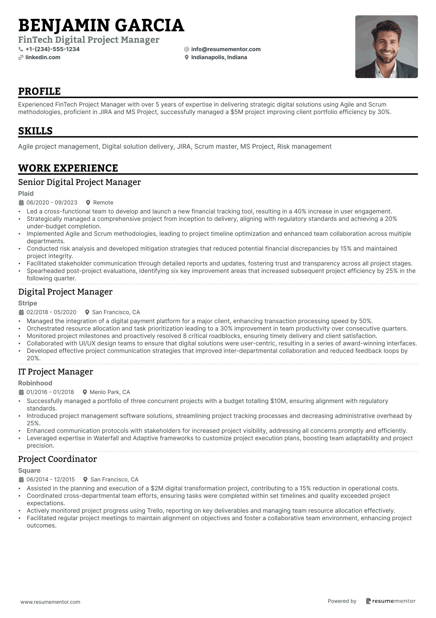 FinTech Digital Project Manager