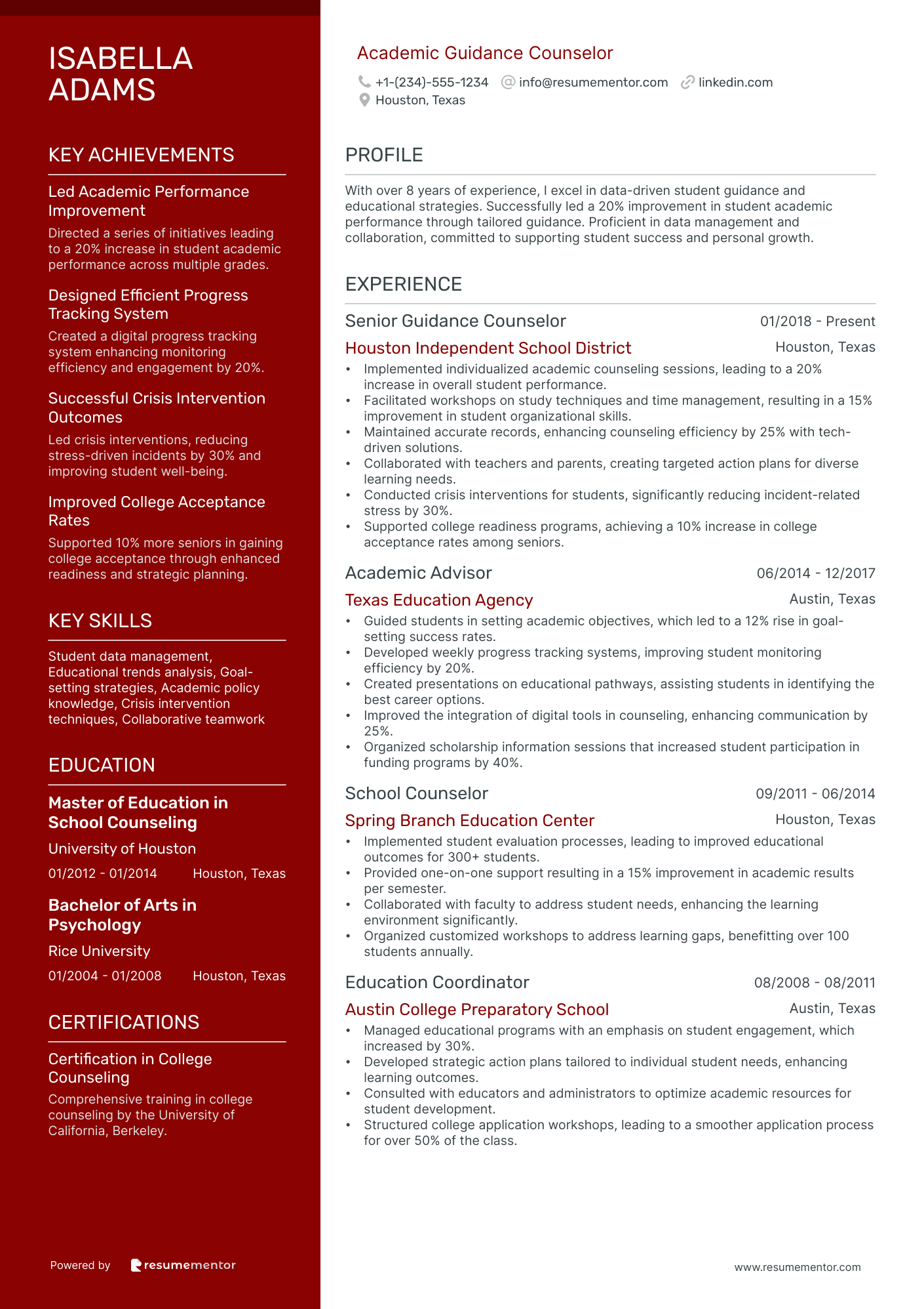 Academic Guidance Counselor