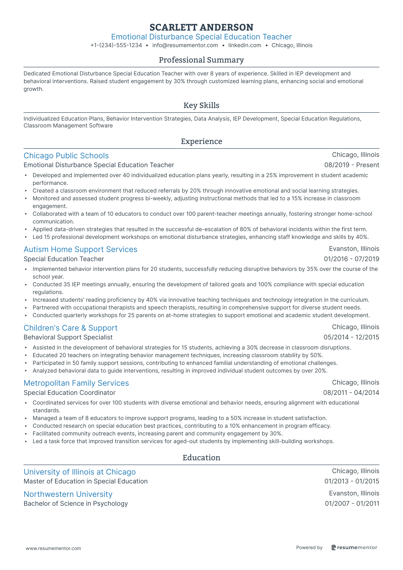 Emotional Disturbance Special Education Teacher