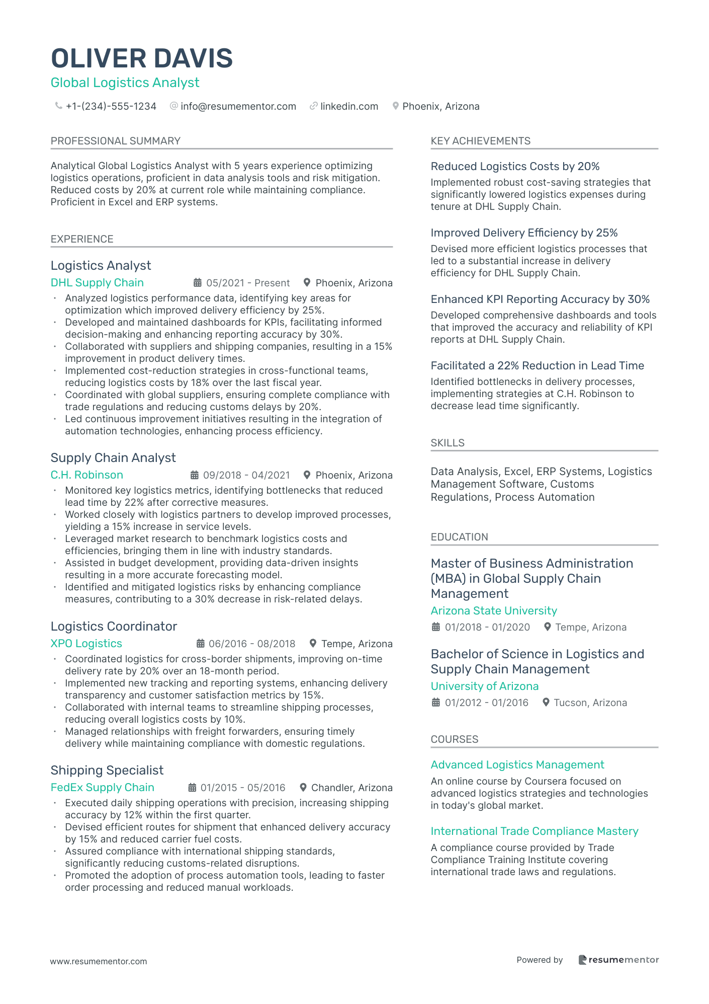 Global Logistics Analyst