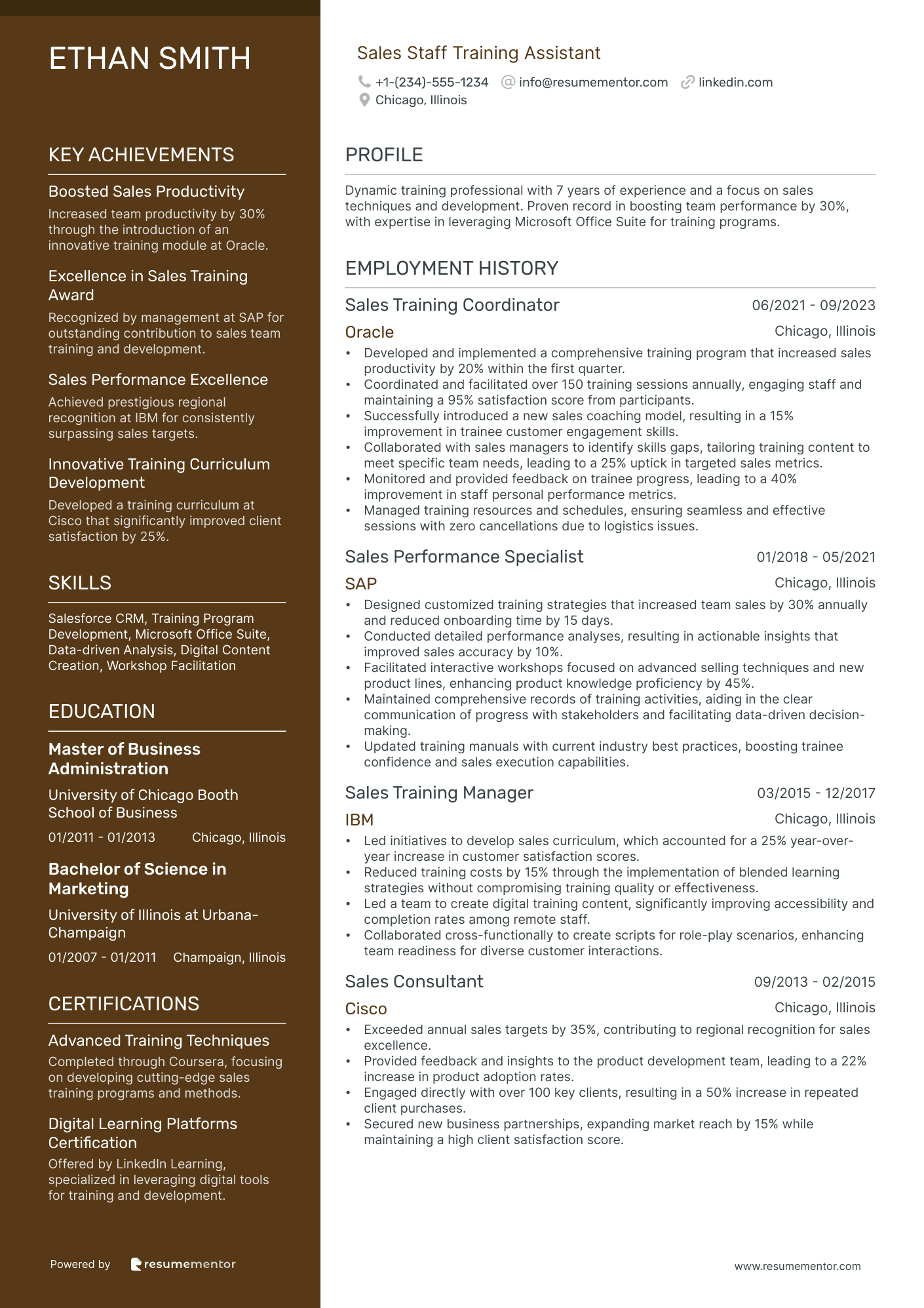Sales Staff Training Assistant