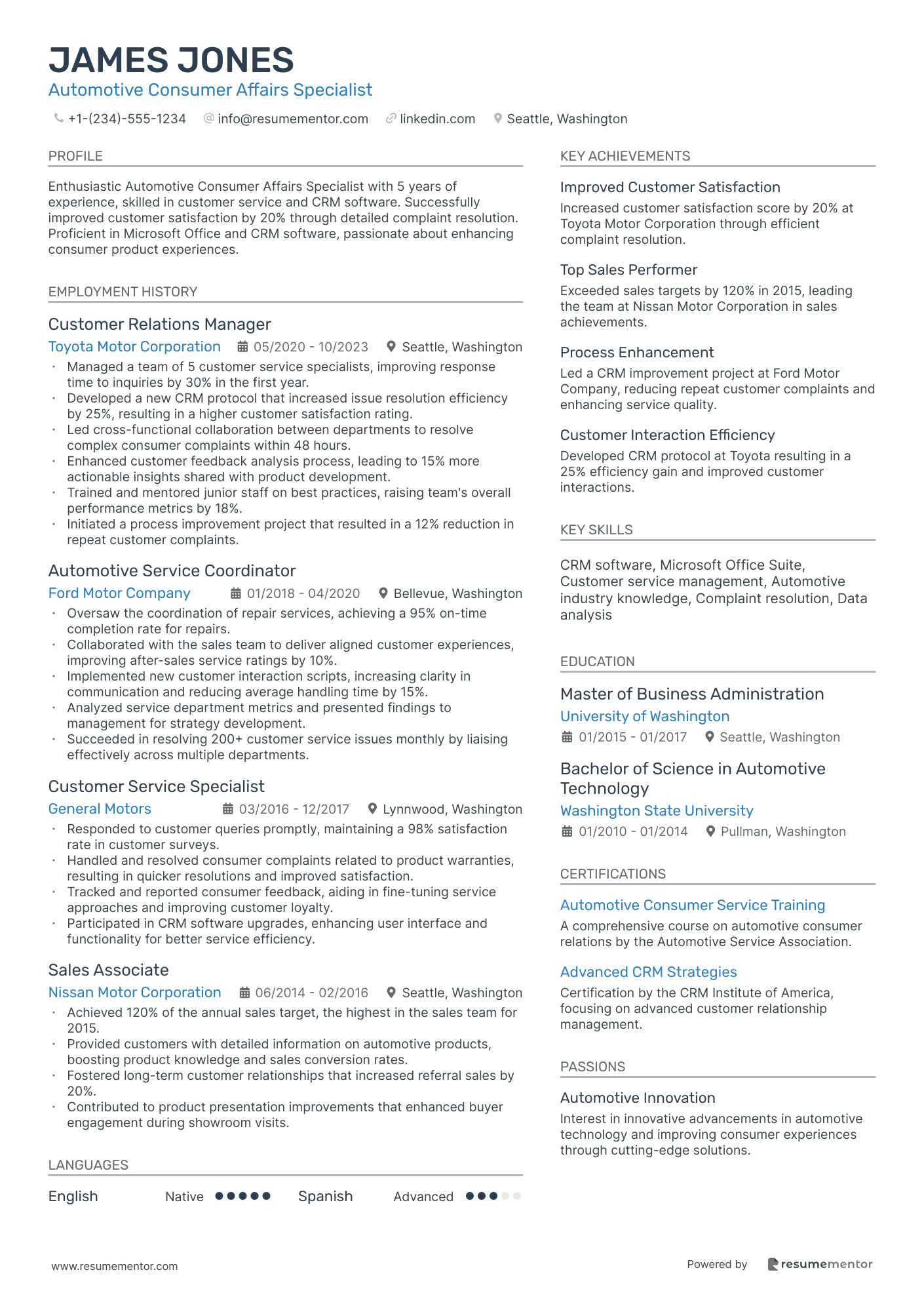 Automotive Consumer Affairs Specialist