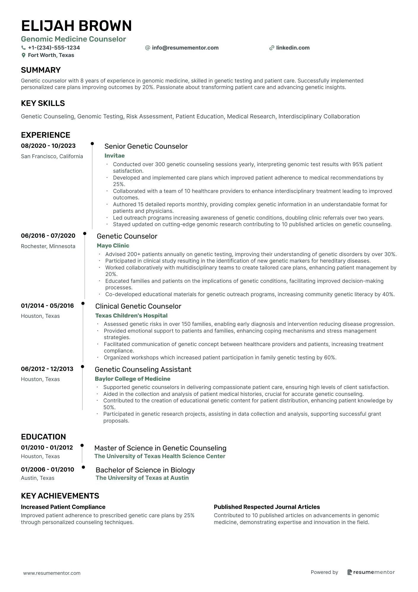 Genomic Medicine Counselor