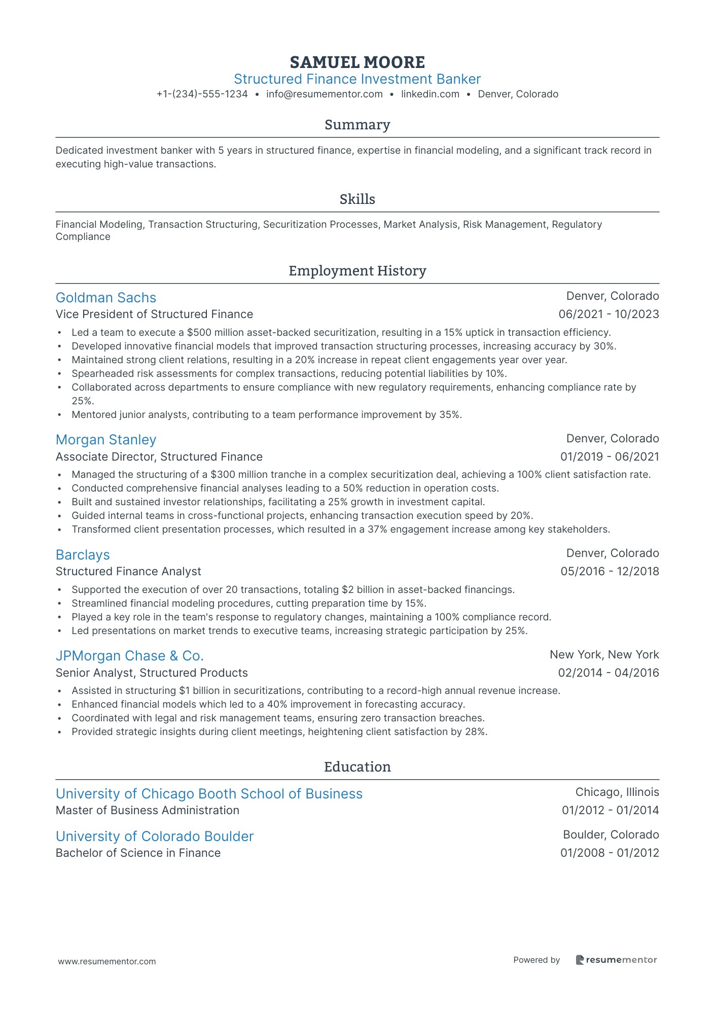 Structured Finance Investment Banker