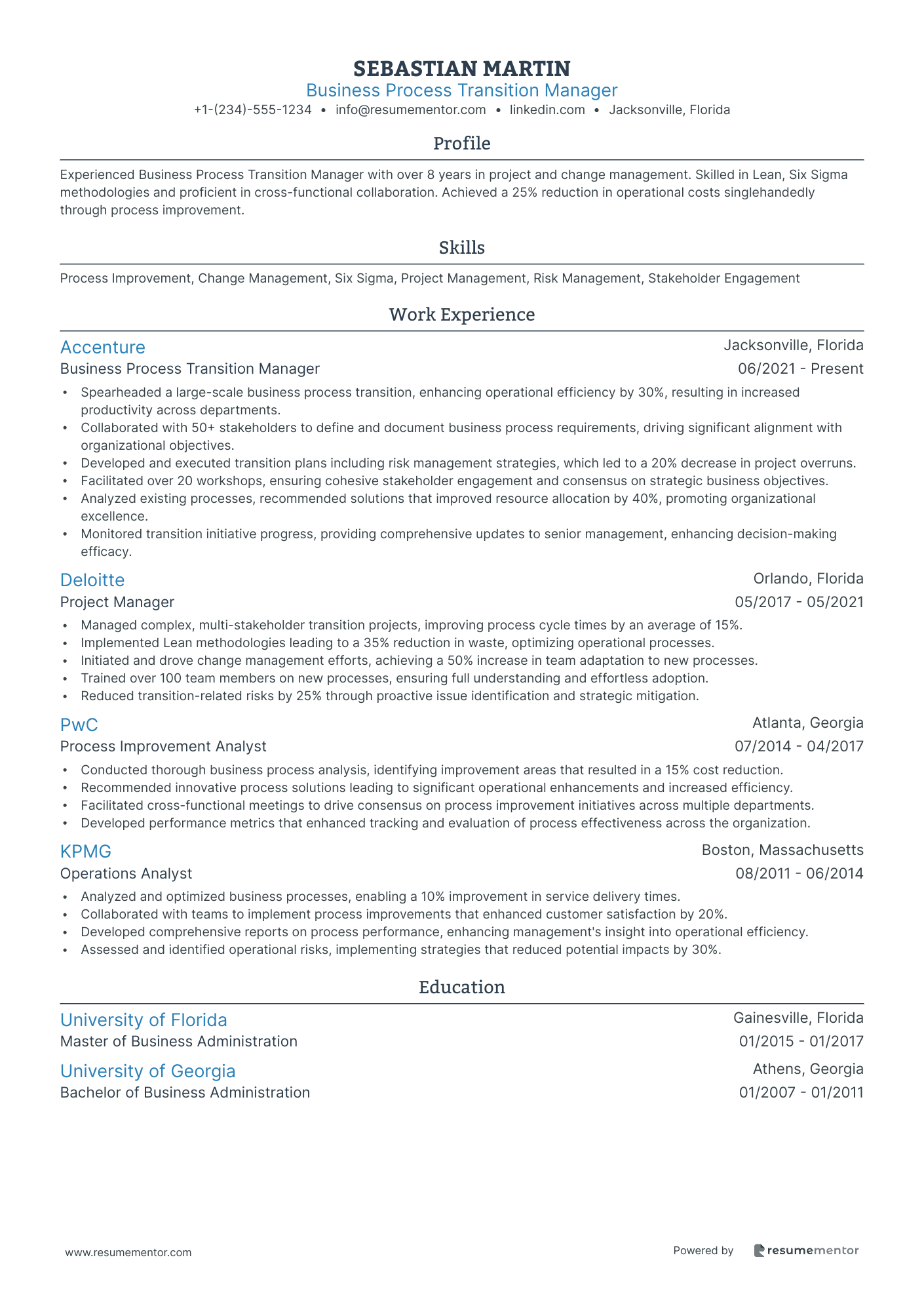 Business Process Transition Manager