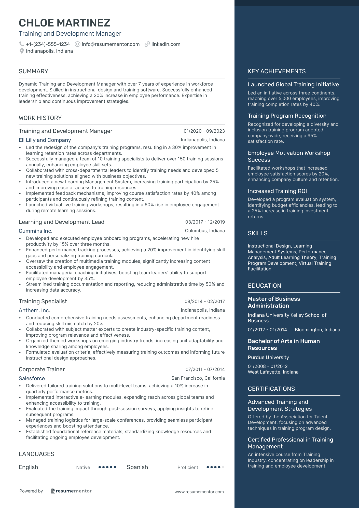 Training and Development Manager