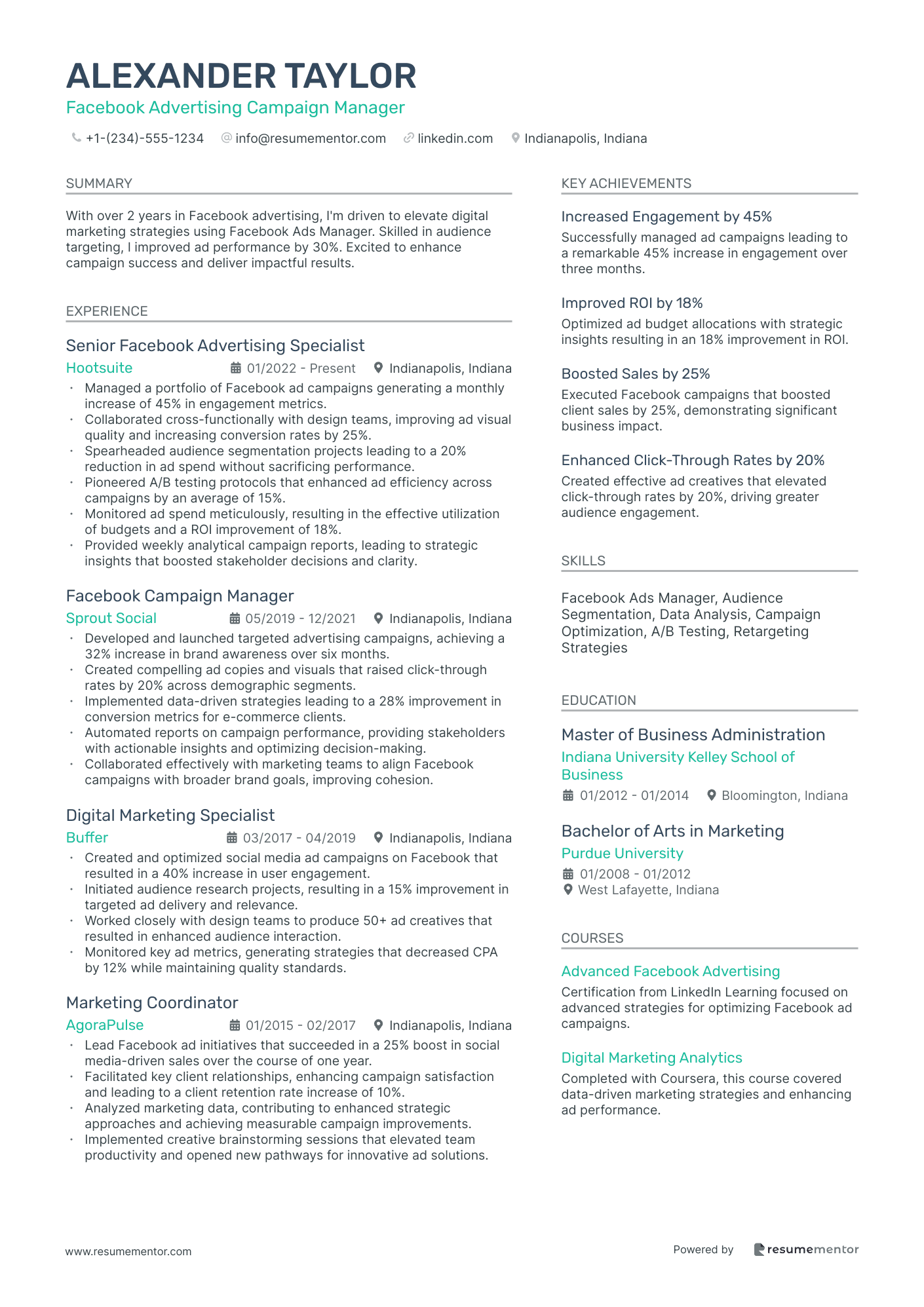 Facebook Advertising Campaign Manager
