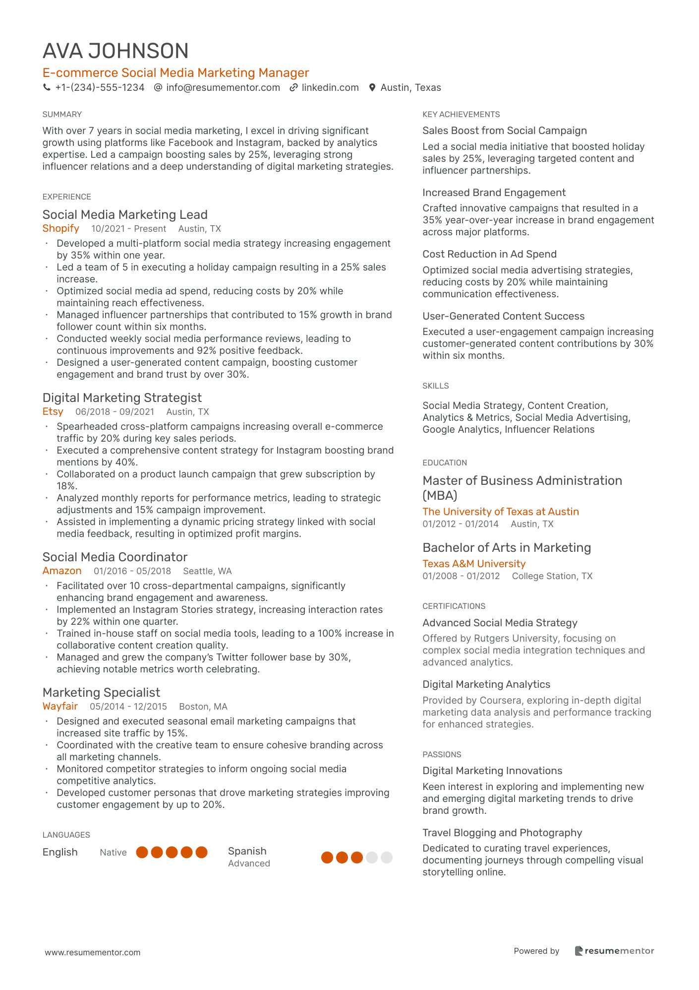 E commerce Social Media Marketing Manager