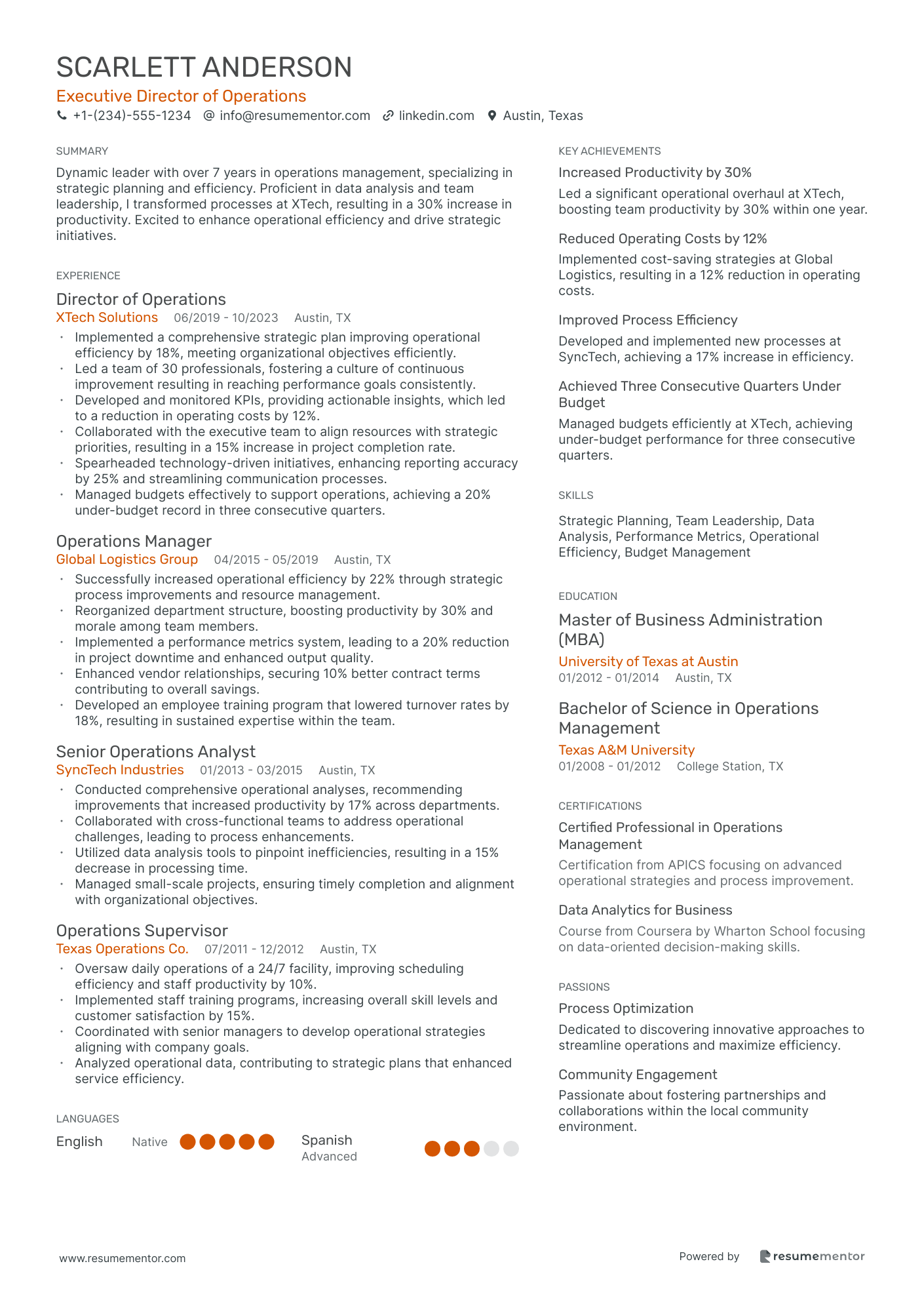 Executive Director of Operations
