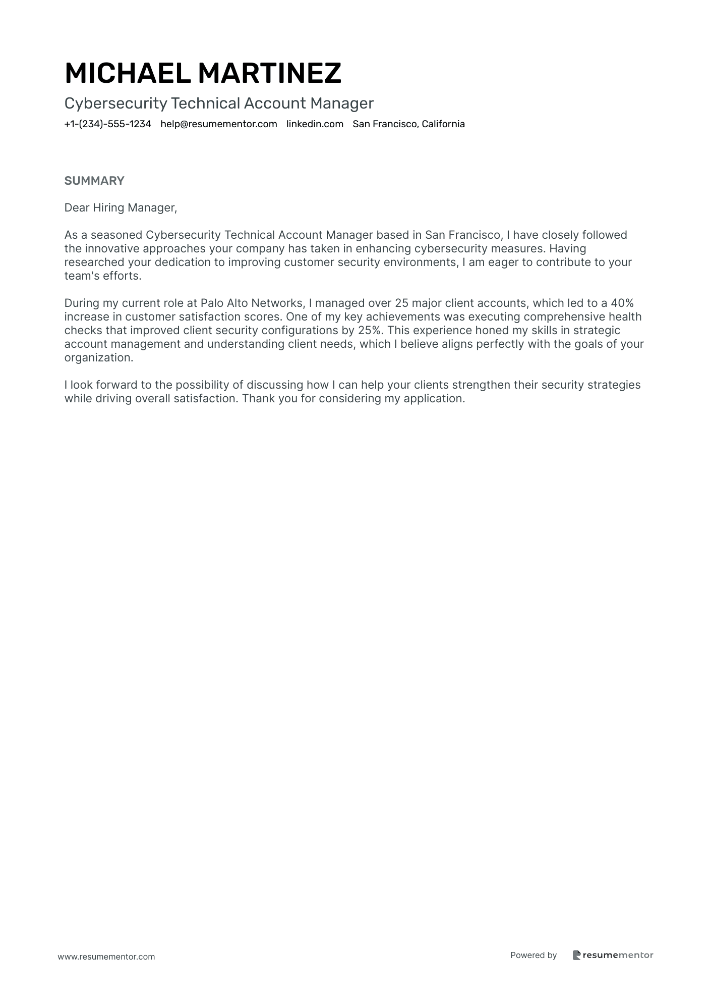 Cybersecurity Technical Account Manager