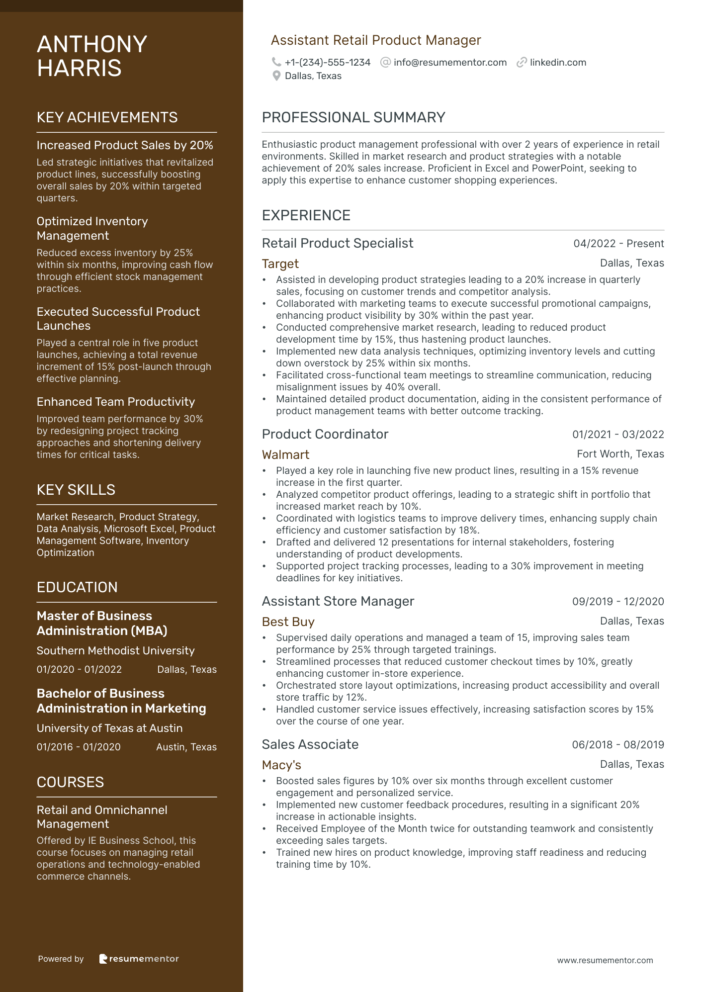 Assistant Retail Product Manager