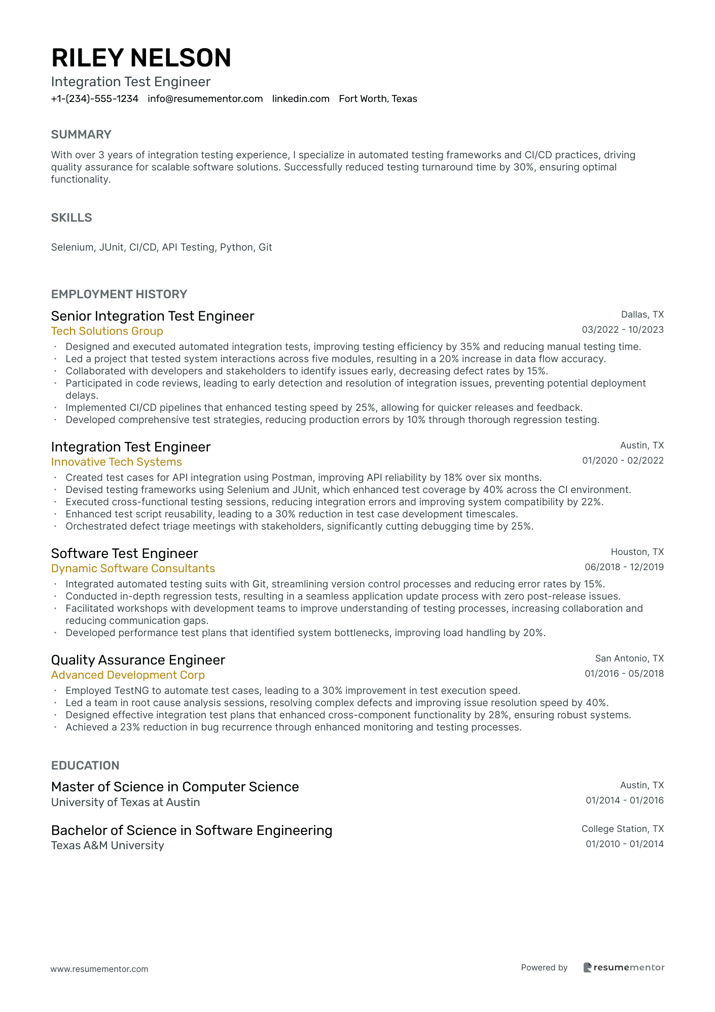 Integration Test Engineer