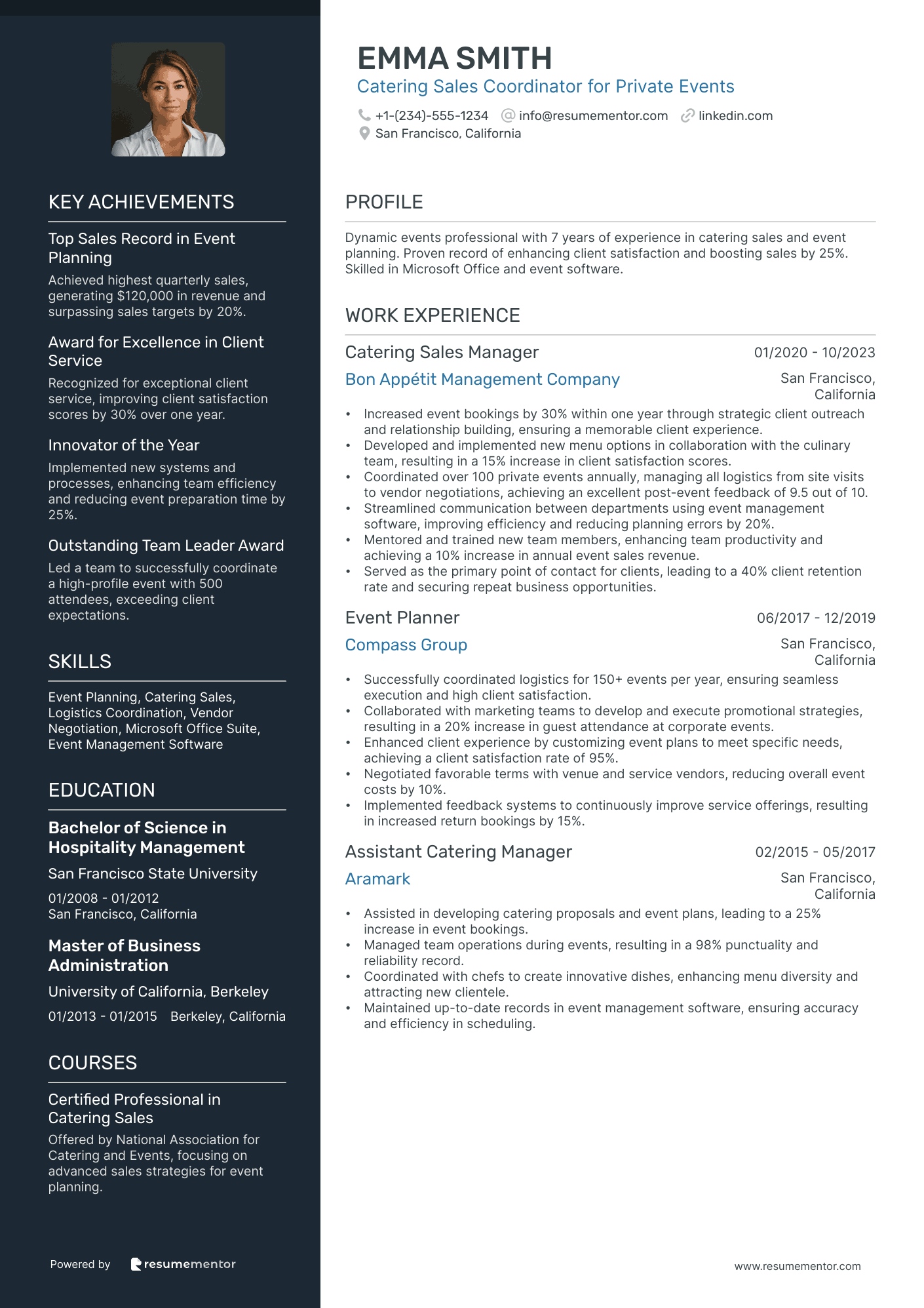 Catering Sales Coordinator for Private Events