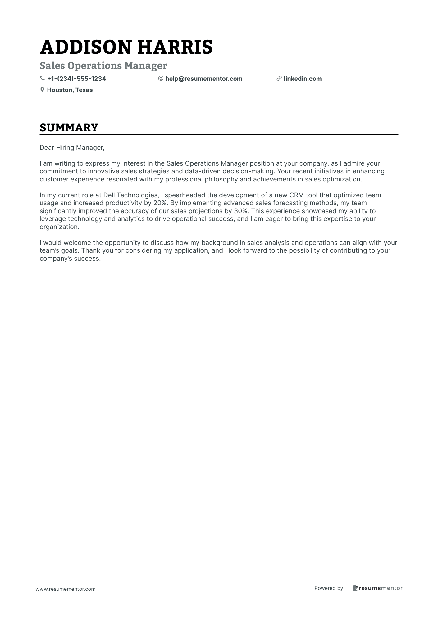 Sales Operations Manager