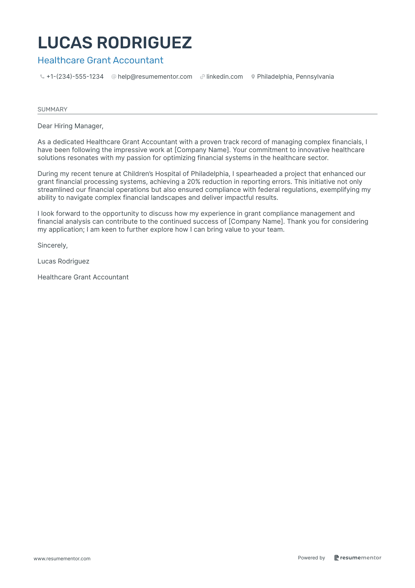 Healthcare Grant Accountant