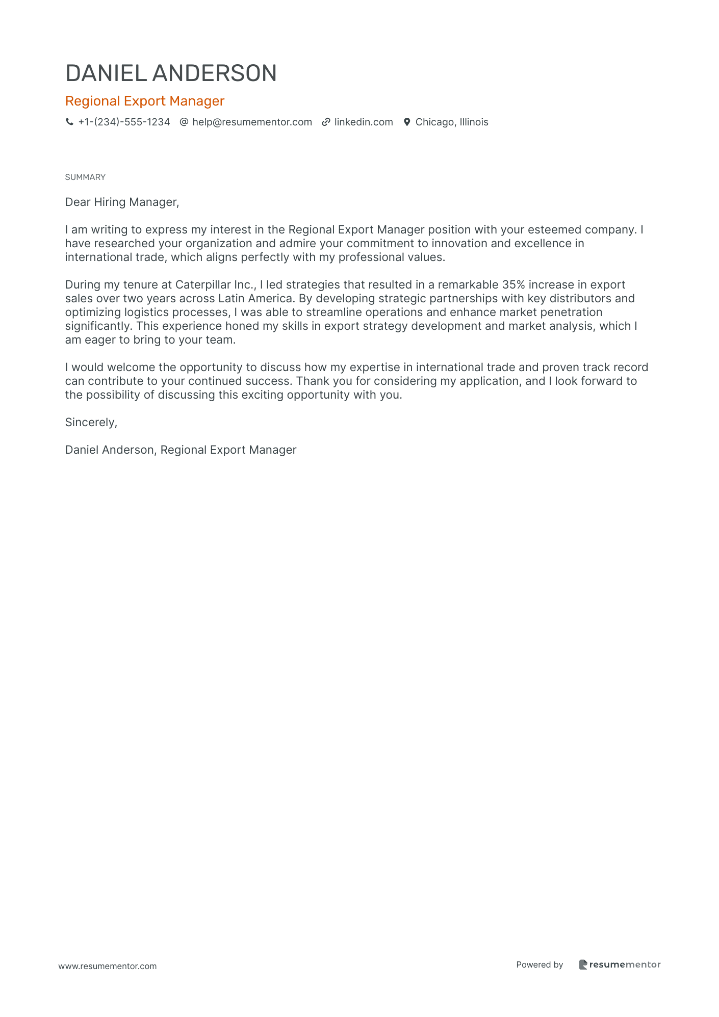 Regional Export Manager