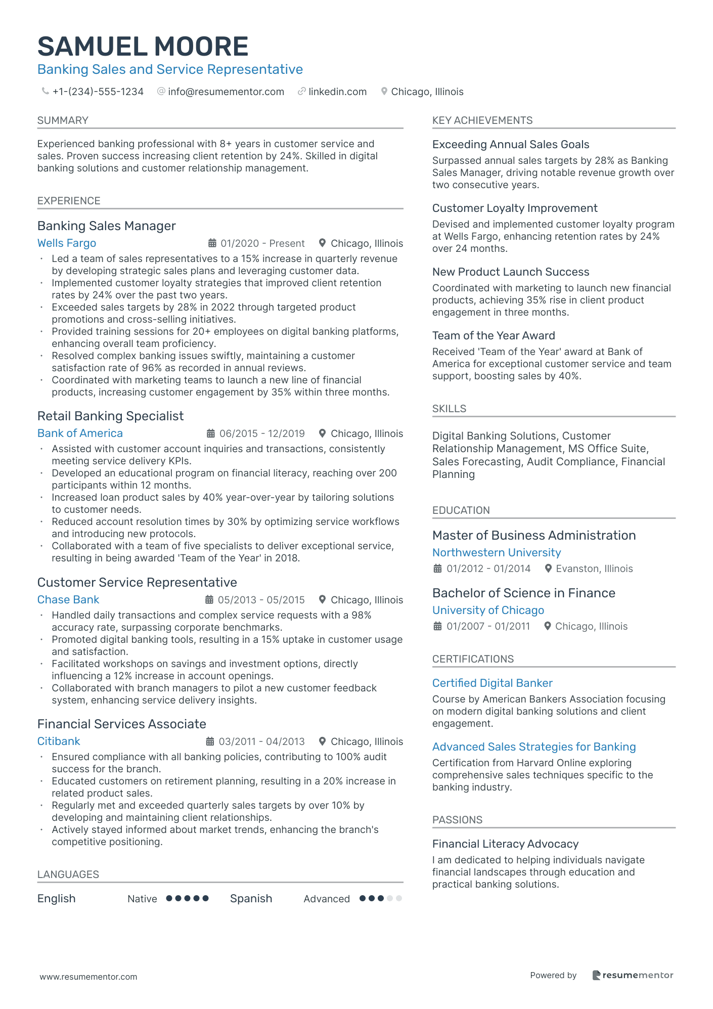 Banking Sales and Service Representative