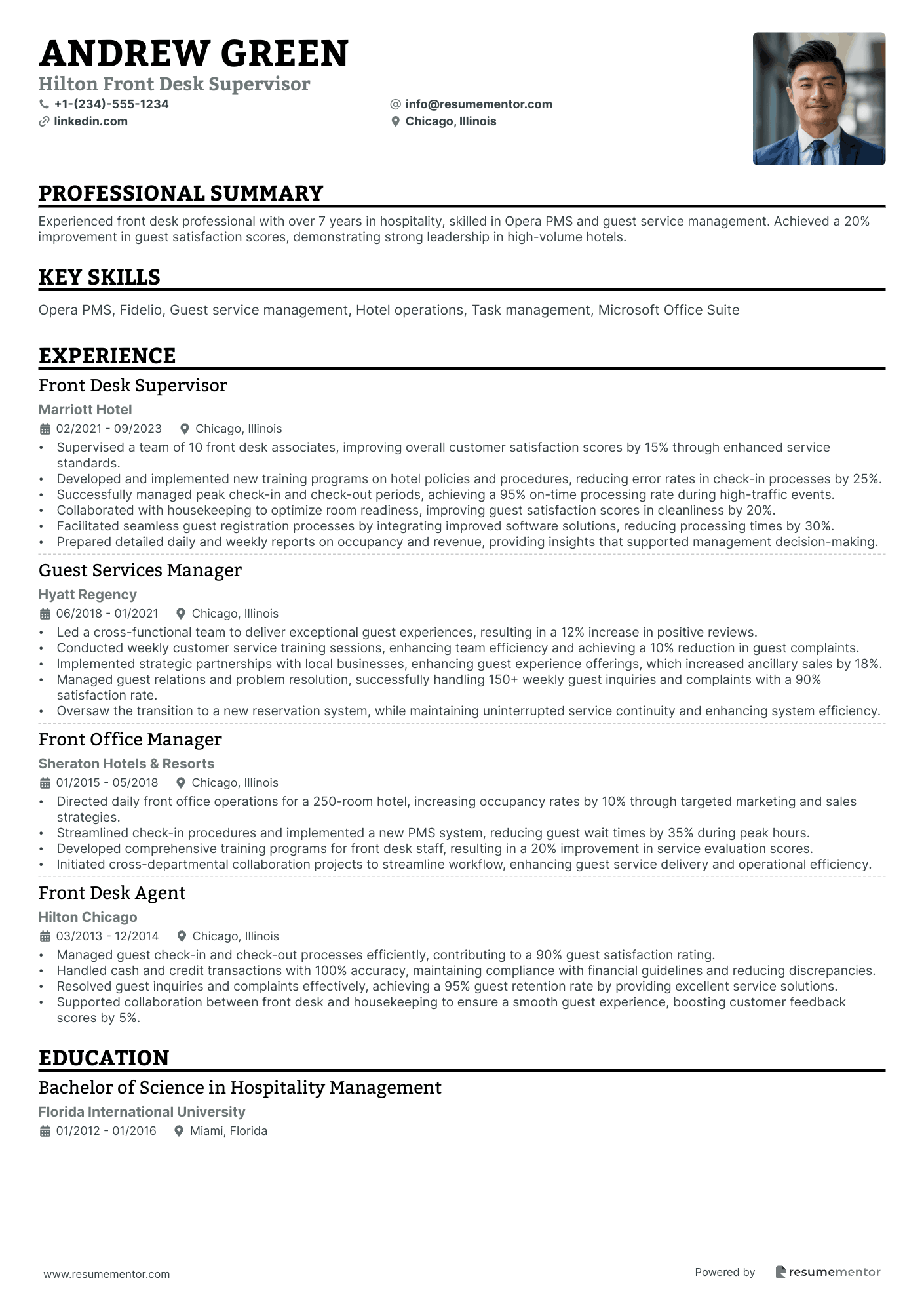 Hilton Front Desk Supervisor