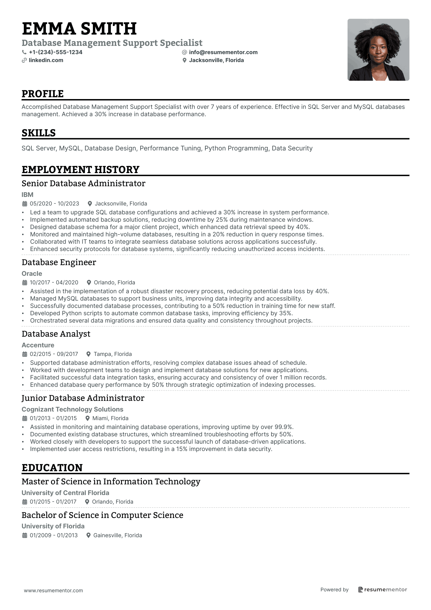 Database Management Support Specialist