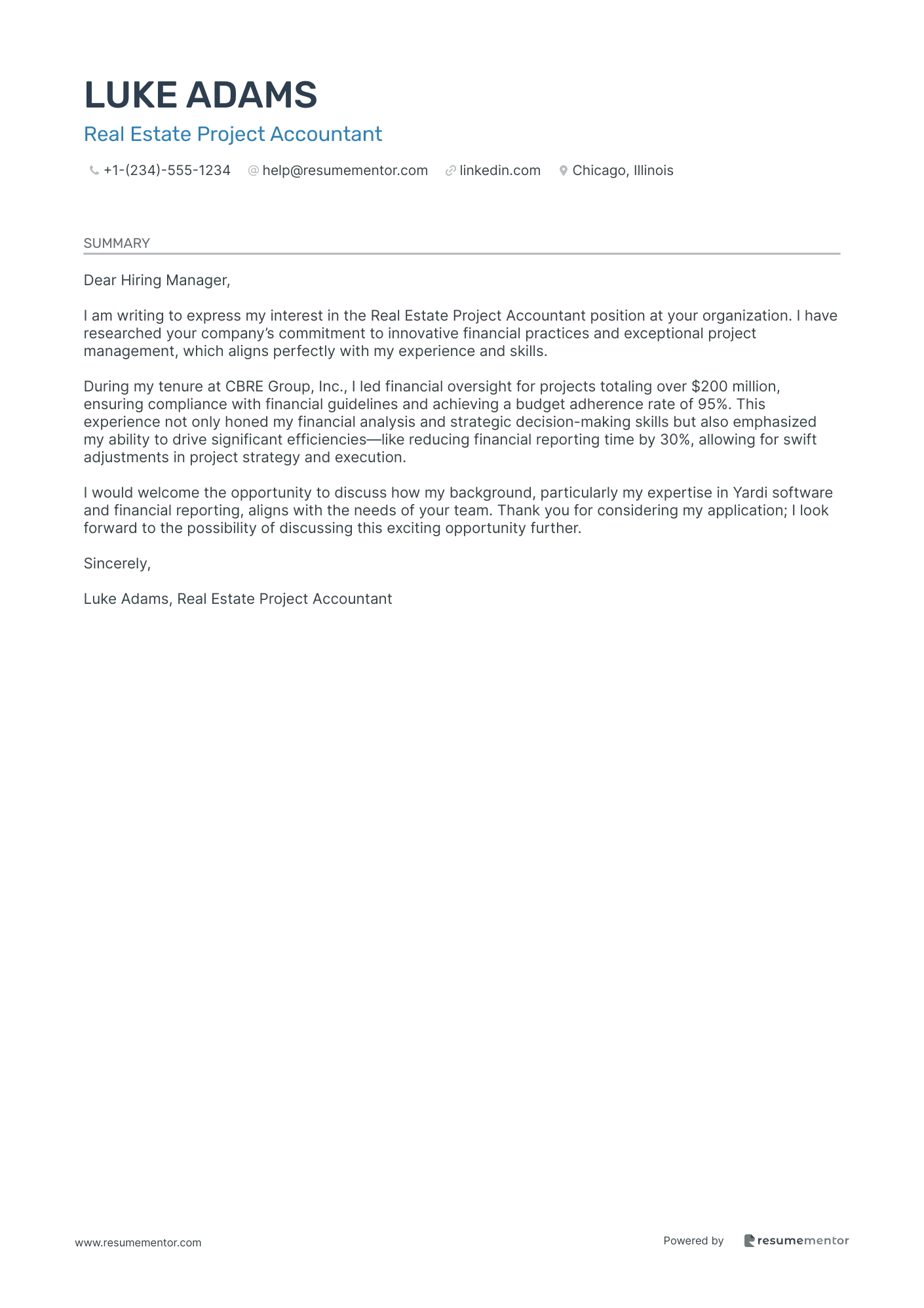 Real Estate Project Accountant