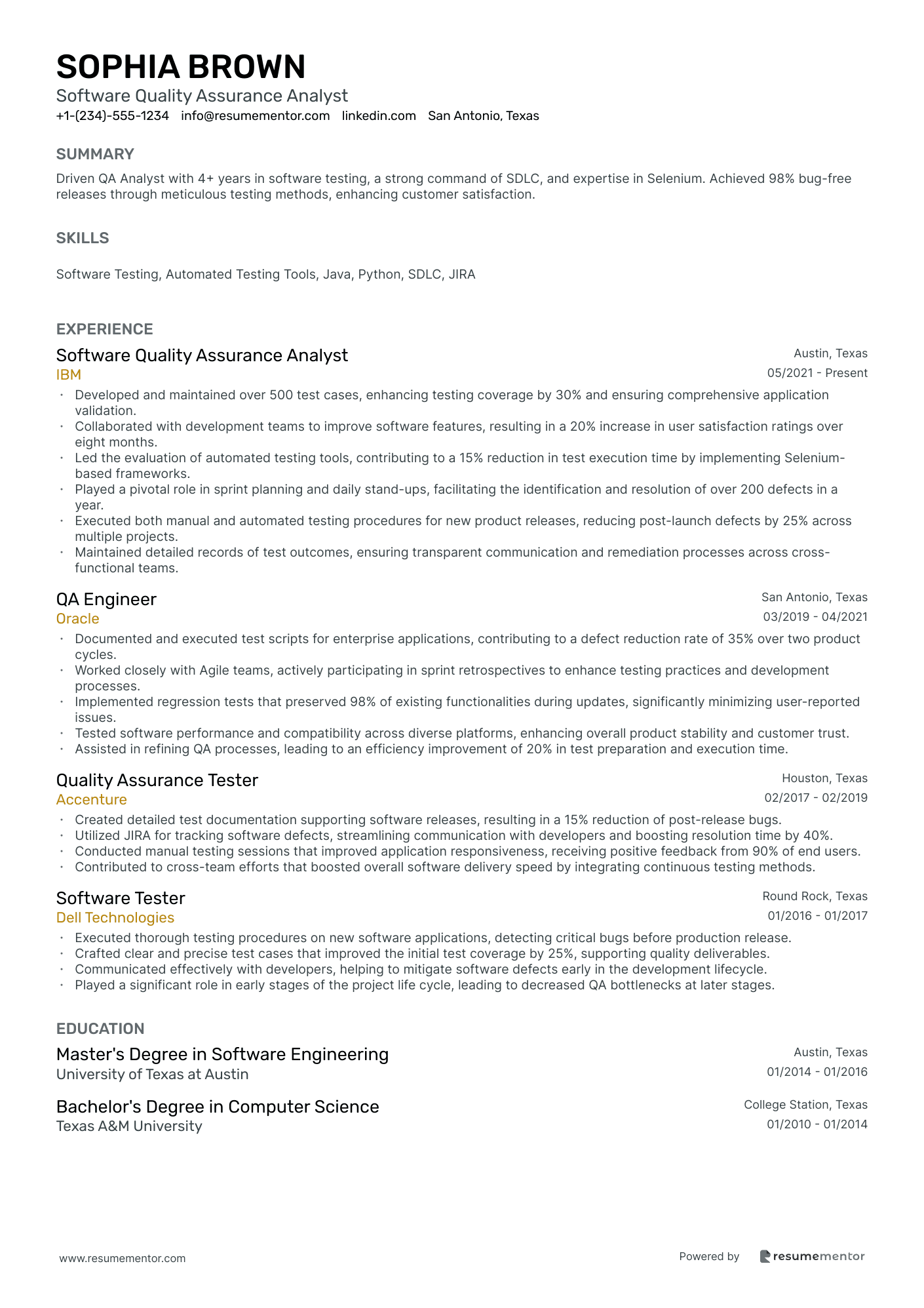 Software Quality Assurance Analyst