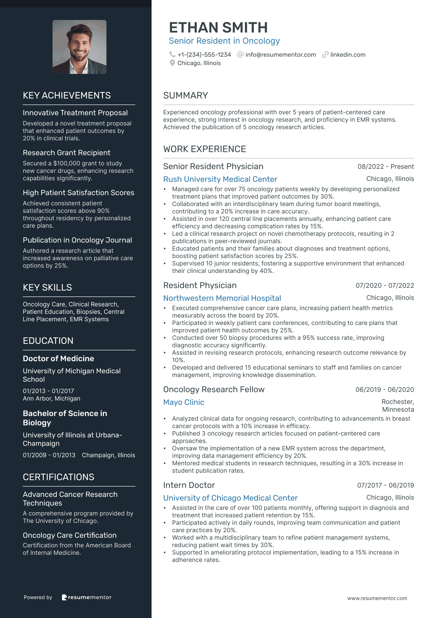 Senior Resident in Oncology