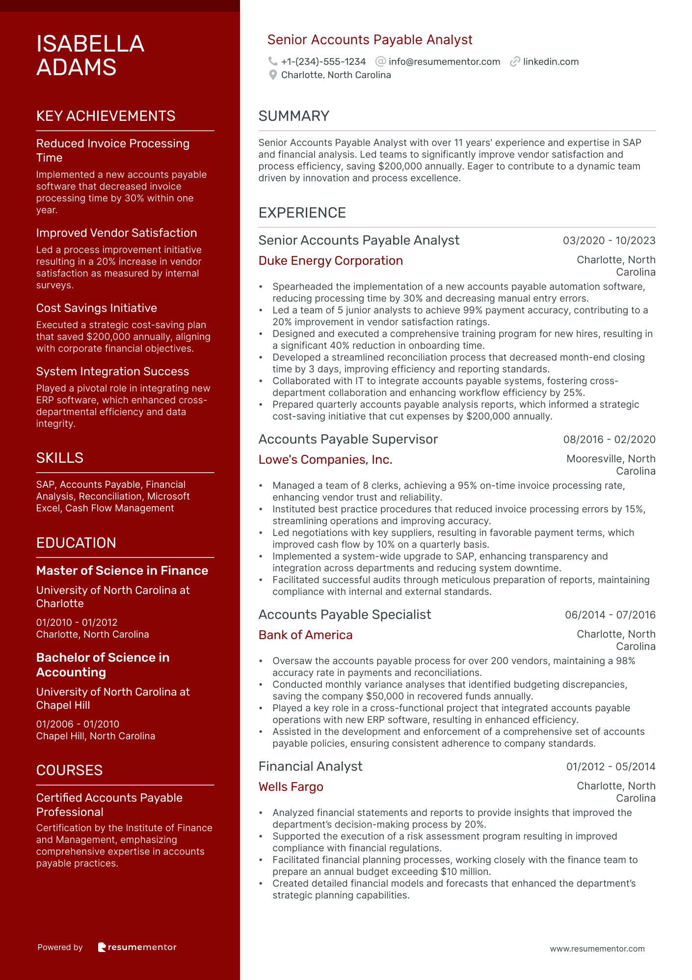 Senior Accounts Payable Analyst