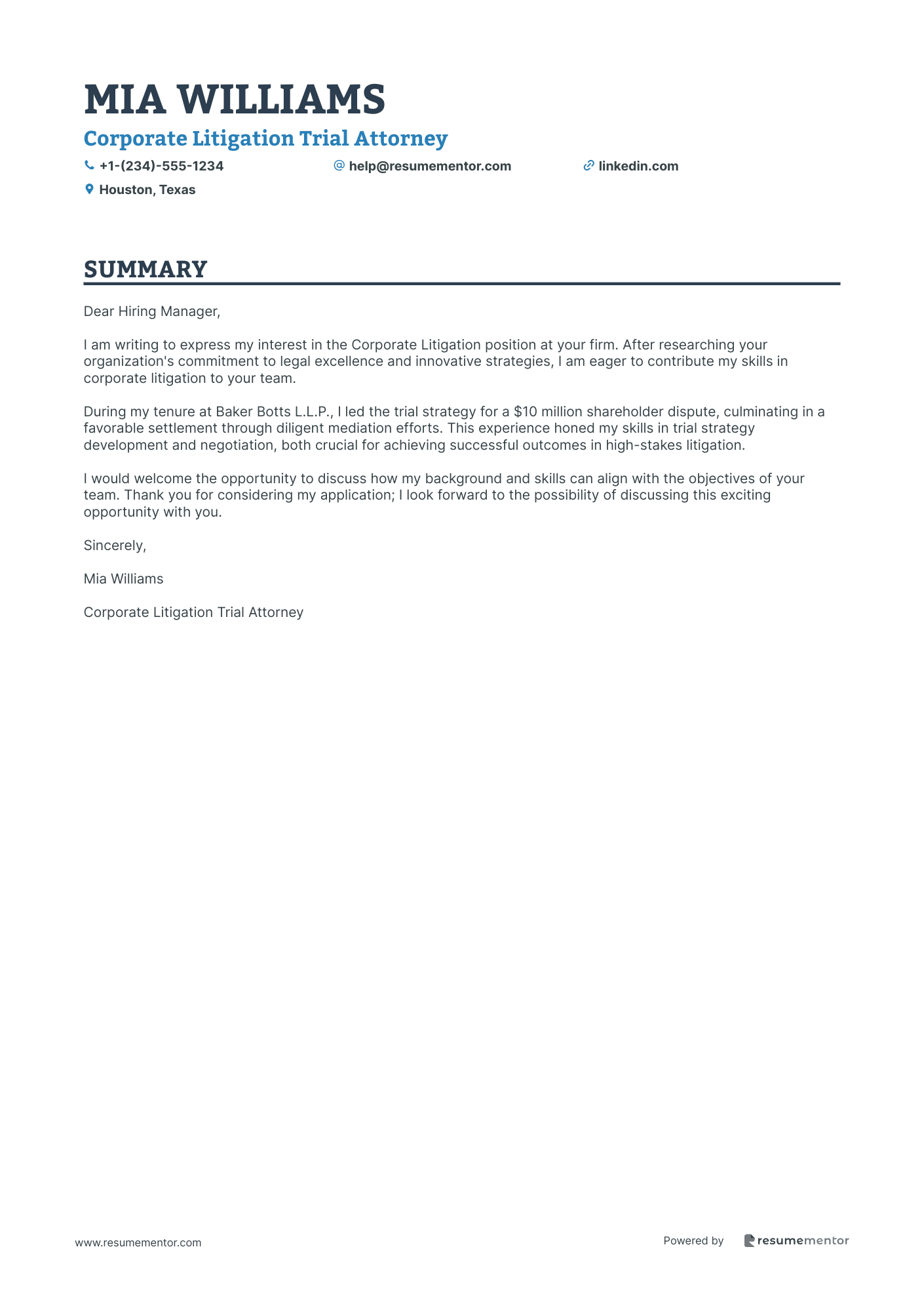Corporate Litigation Trial Attorney