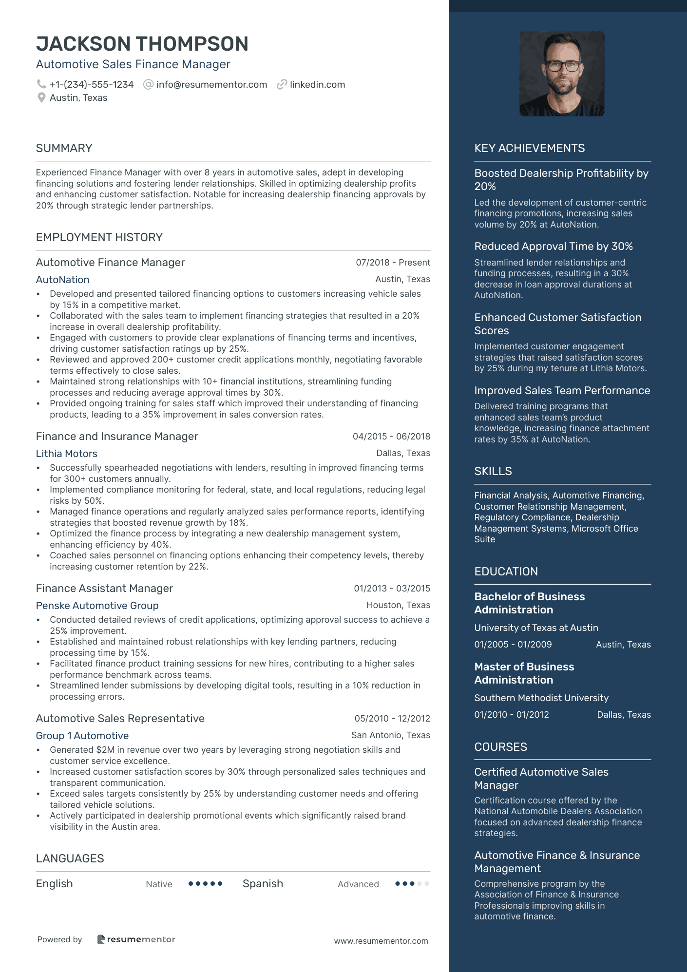 Automotive Sales Finance Manager