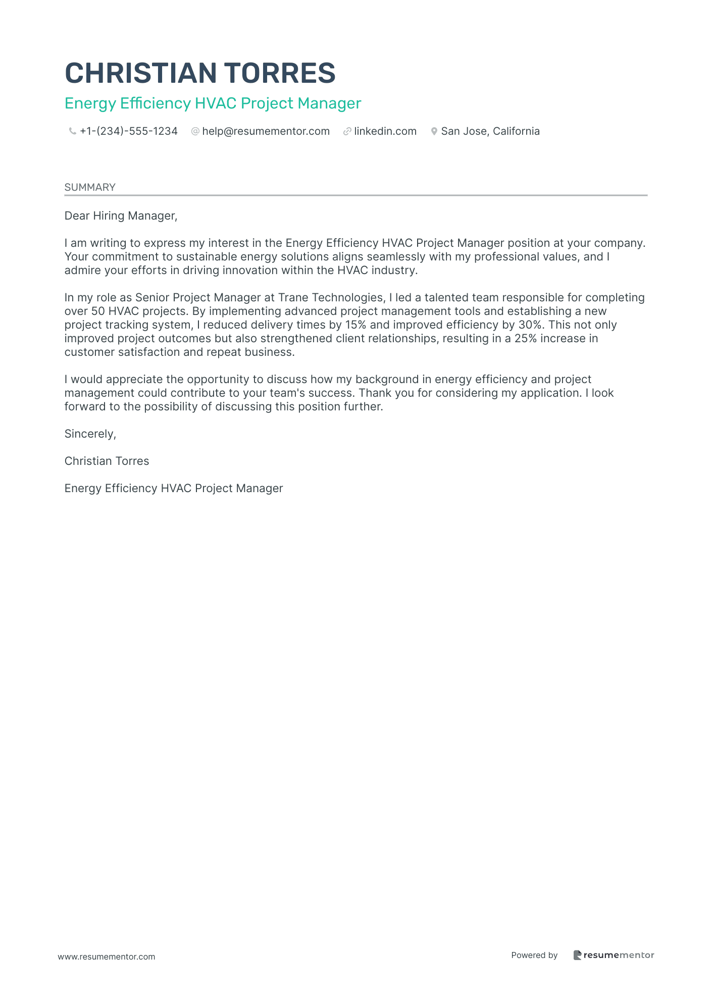 Energy Efficiency HVAC Project Manager