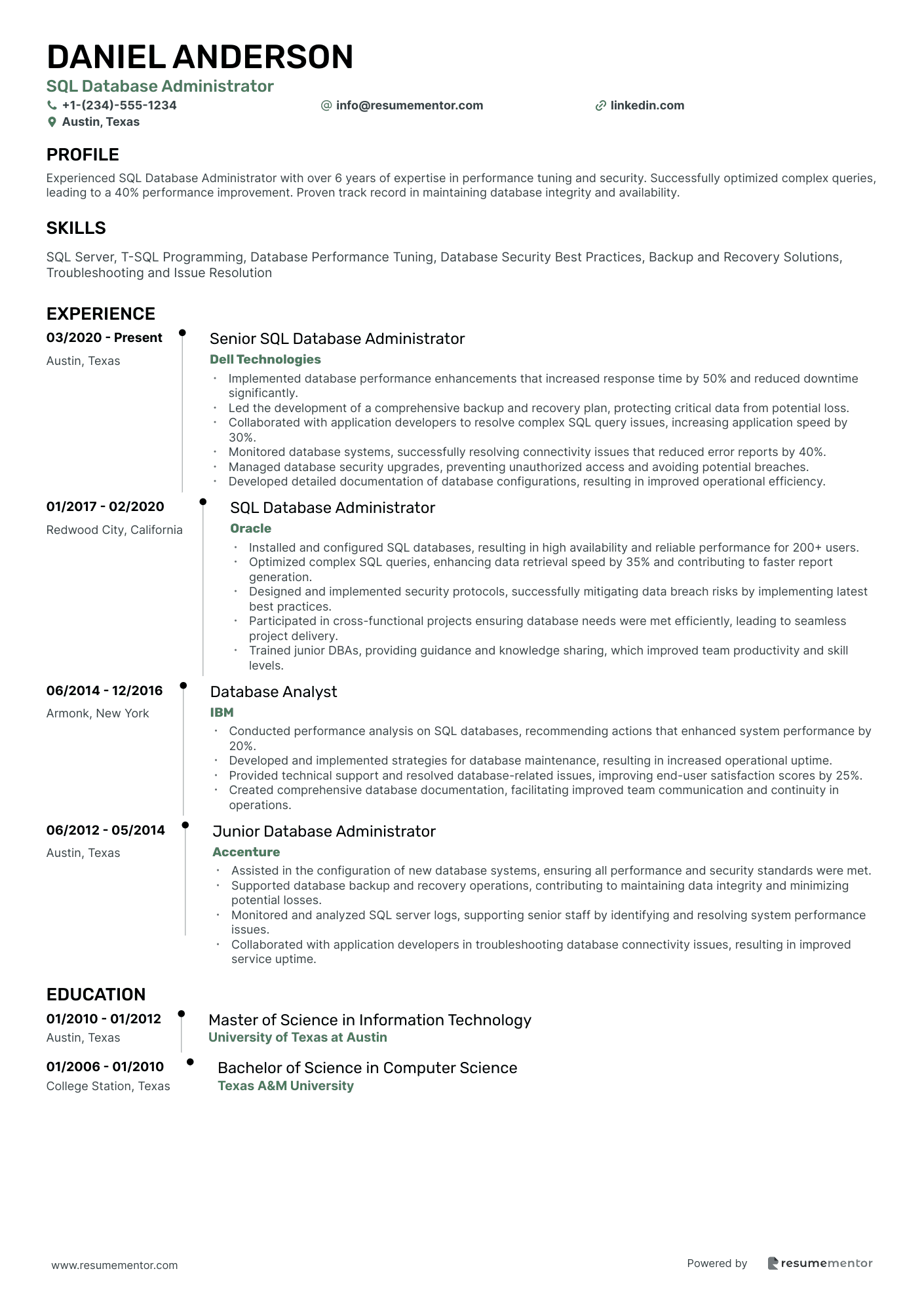 SQL Database Administrator