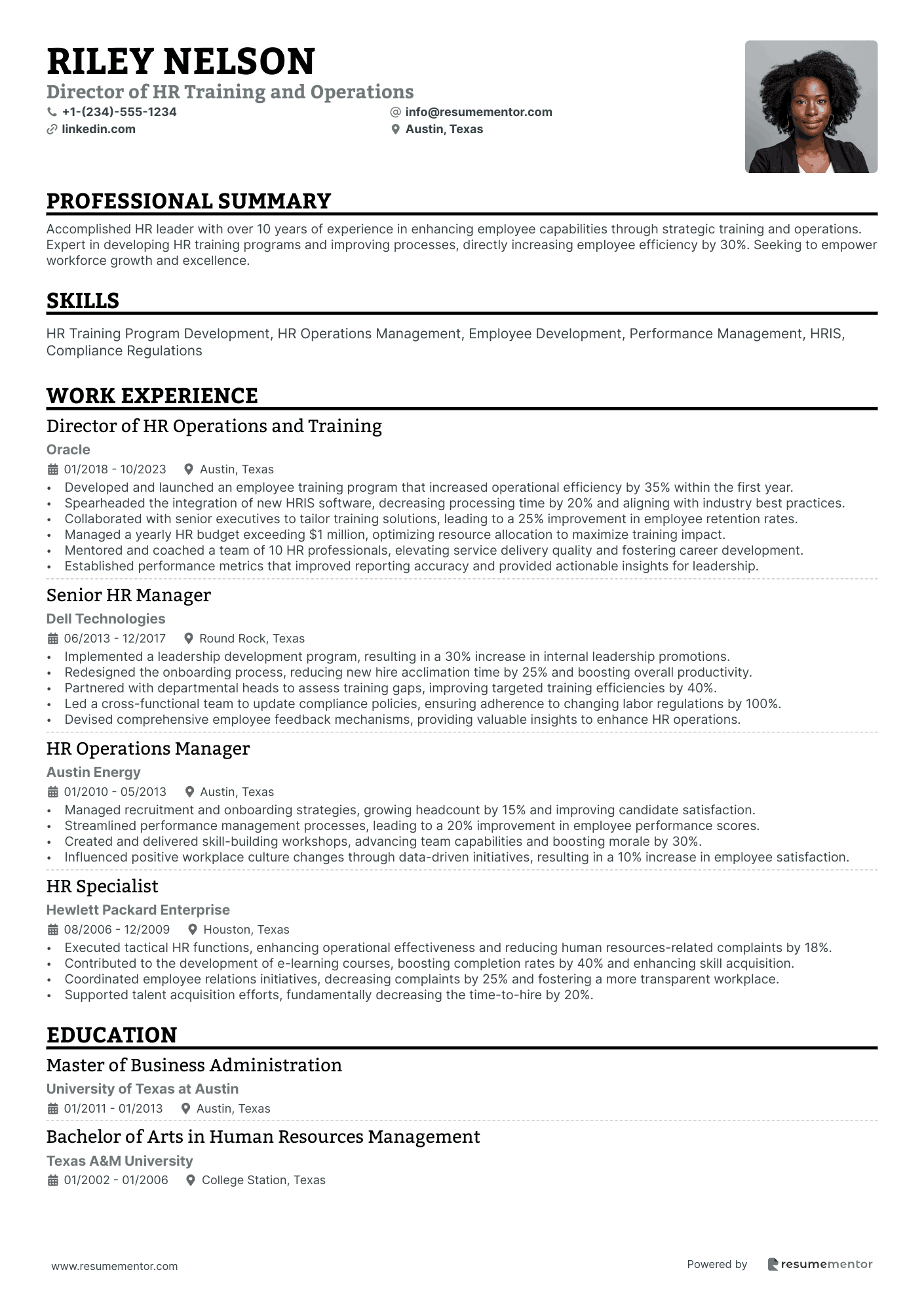 Director of HR Training and Operations
