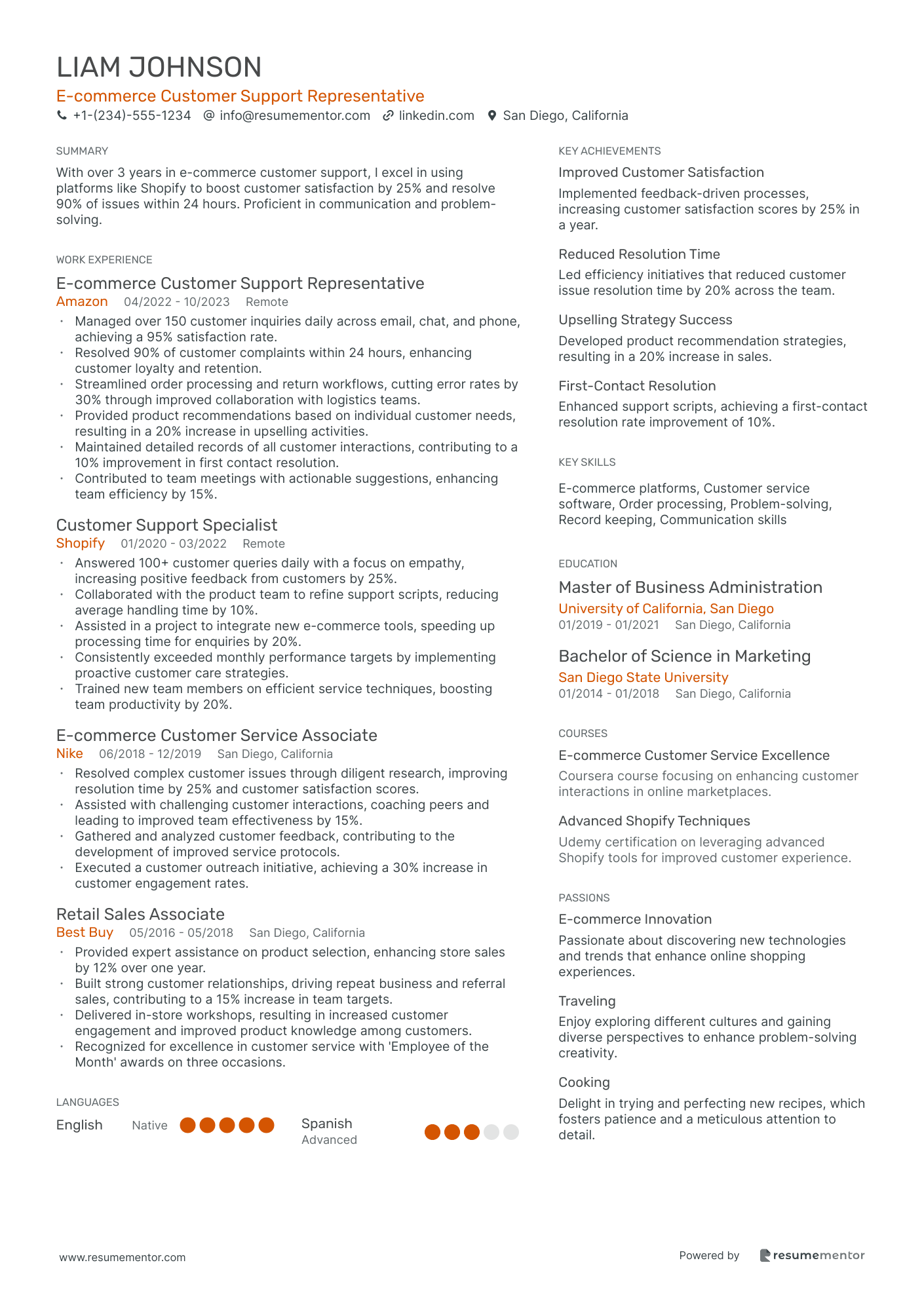 E commerce Customer Support Representative