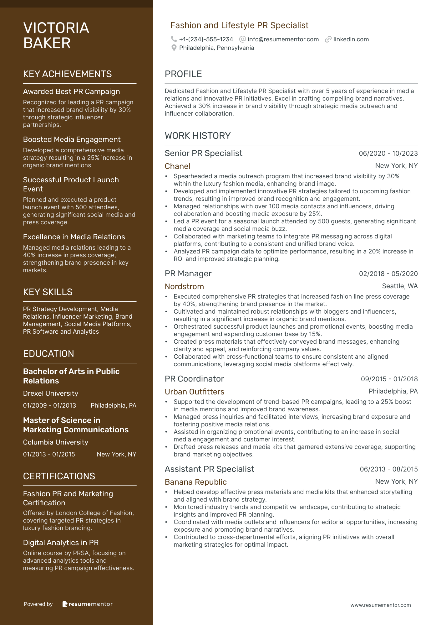 Fashion and Lifestyle PR Specialist