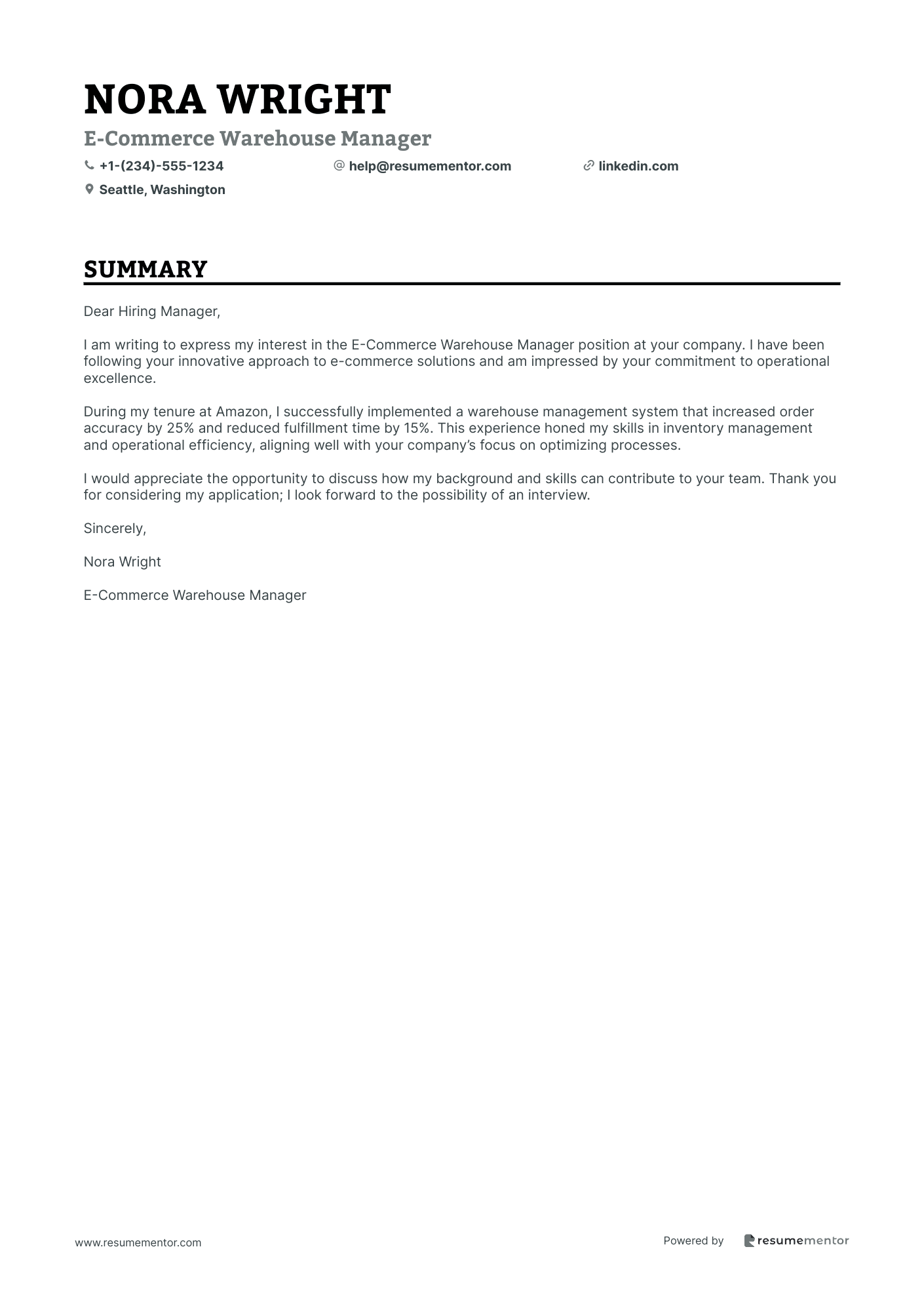 E Commerce Warehouse Manager