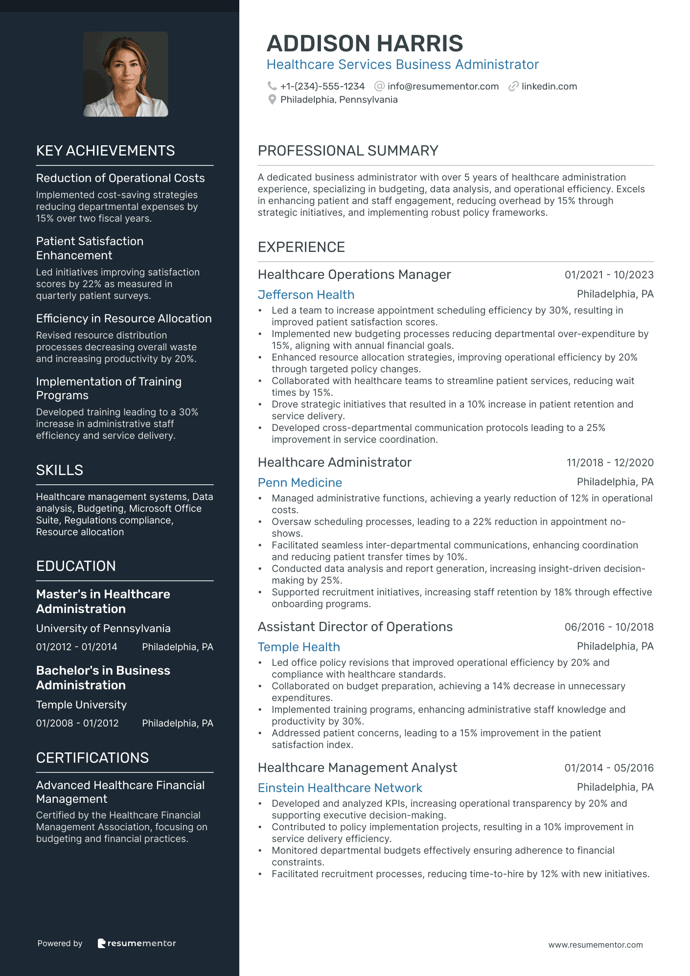 Healthcare Services Business Administrator
