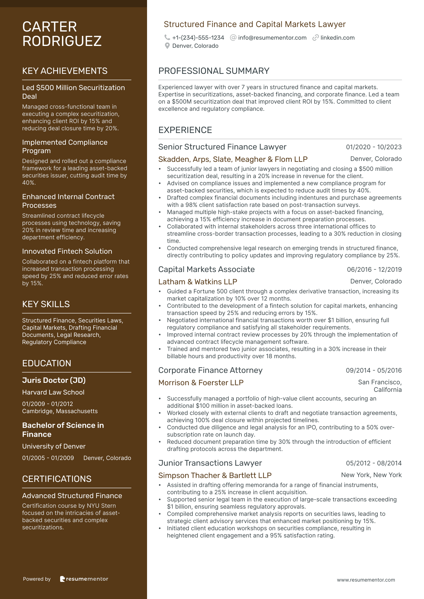 Structured Finance and Capital Markets Lawyer