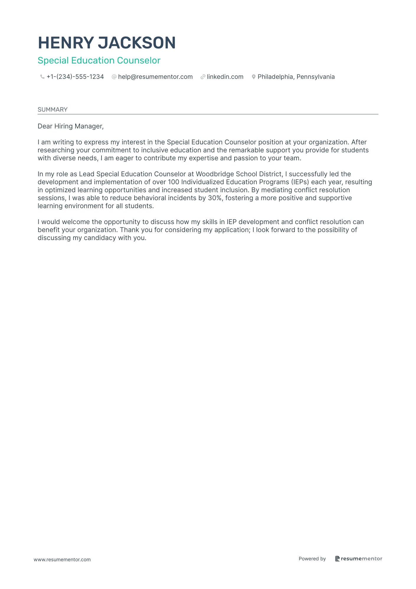 Special Education Counselor