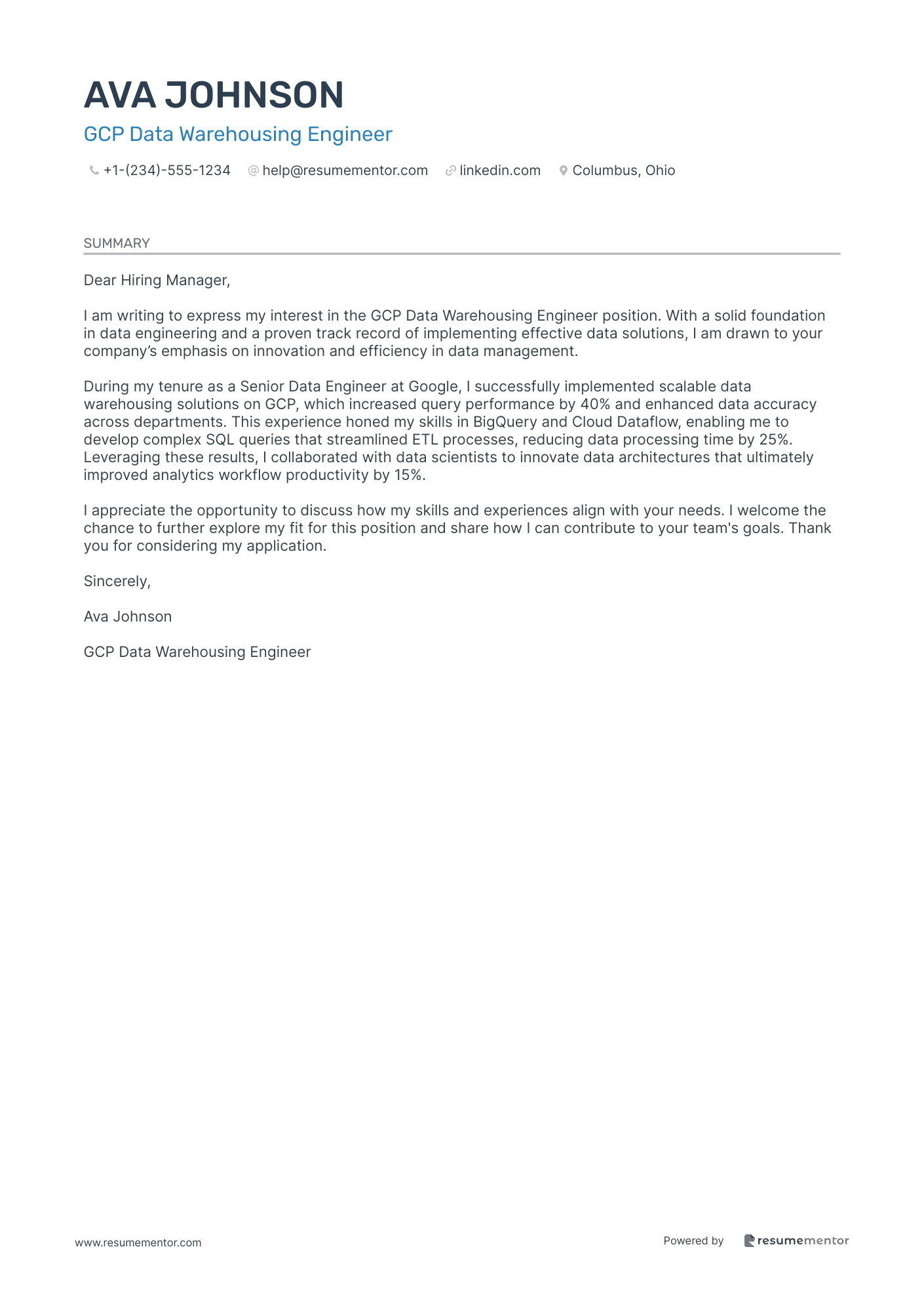 GCP Data Warehousing Engineer