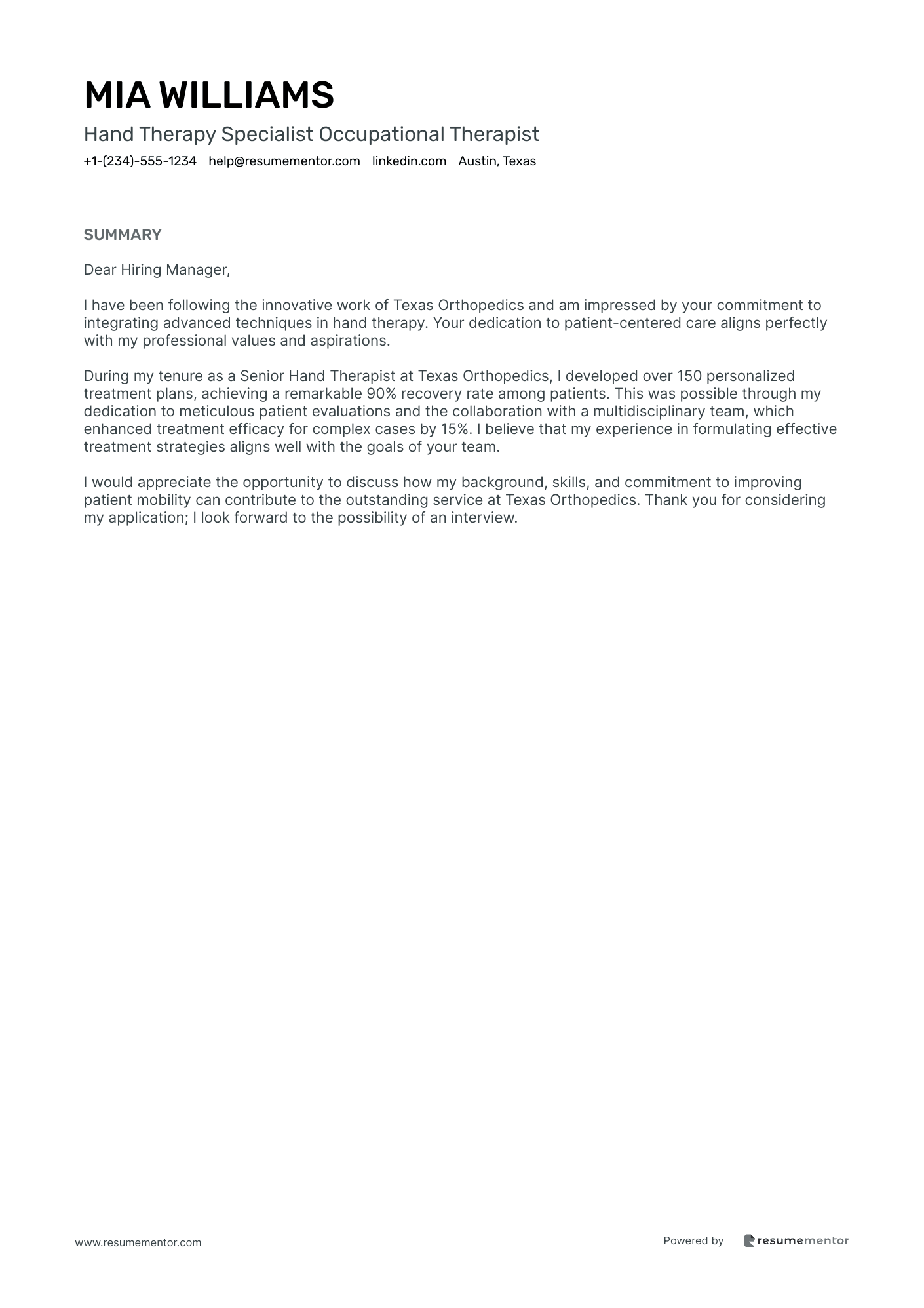 Hand Therapy Specialist Occupational Therapist