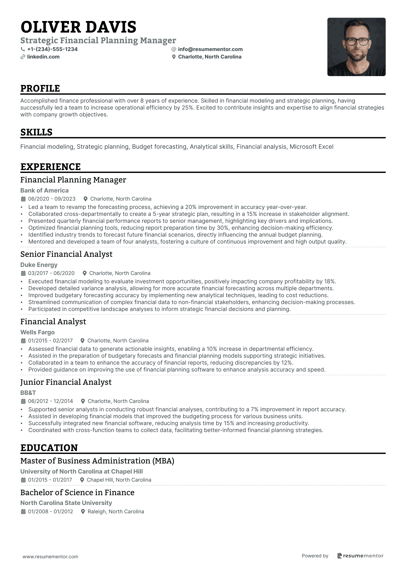 Strategic Financial Planning Manager