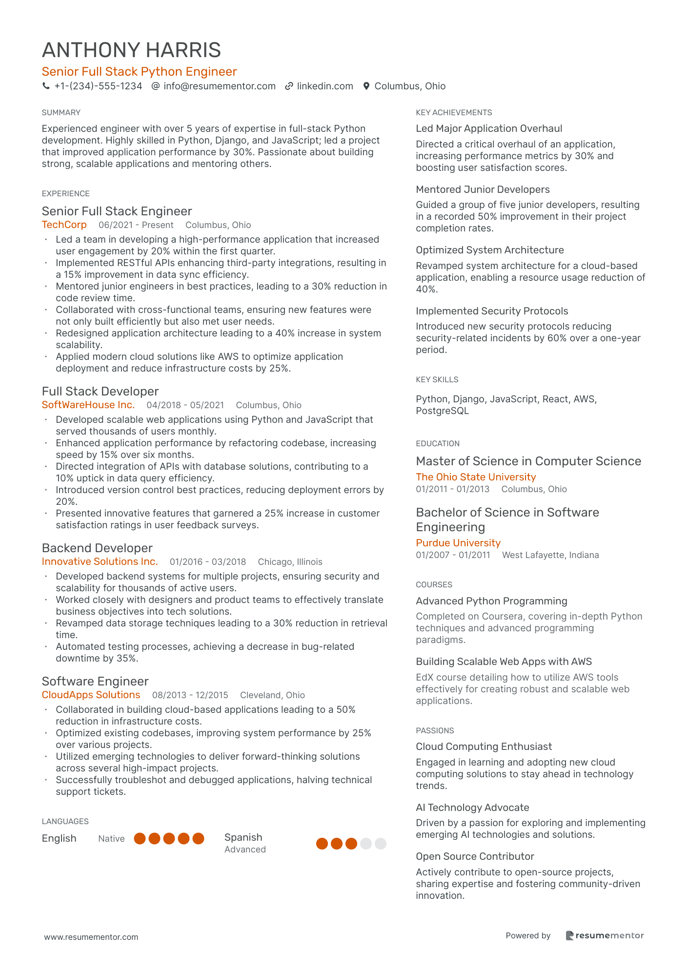 Senior Full Stack Python Engineer