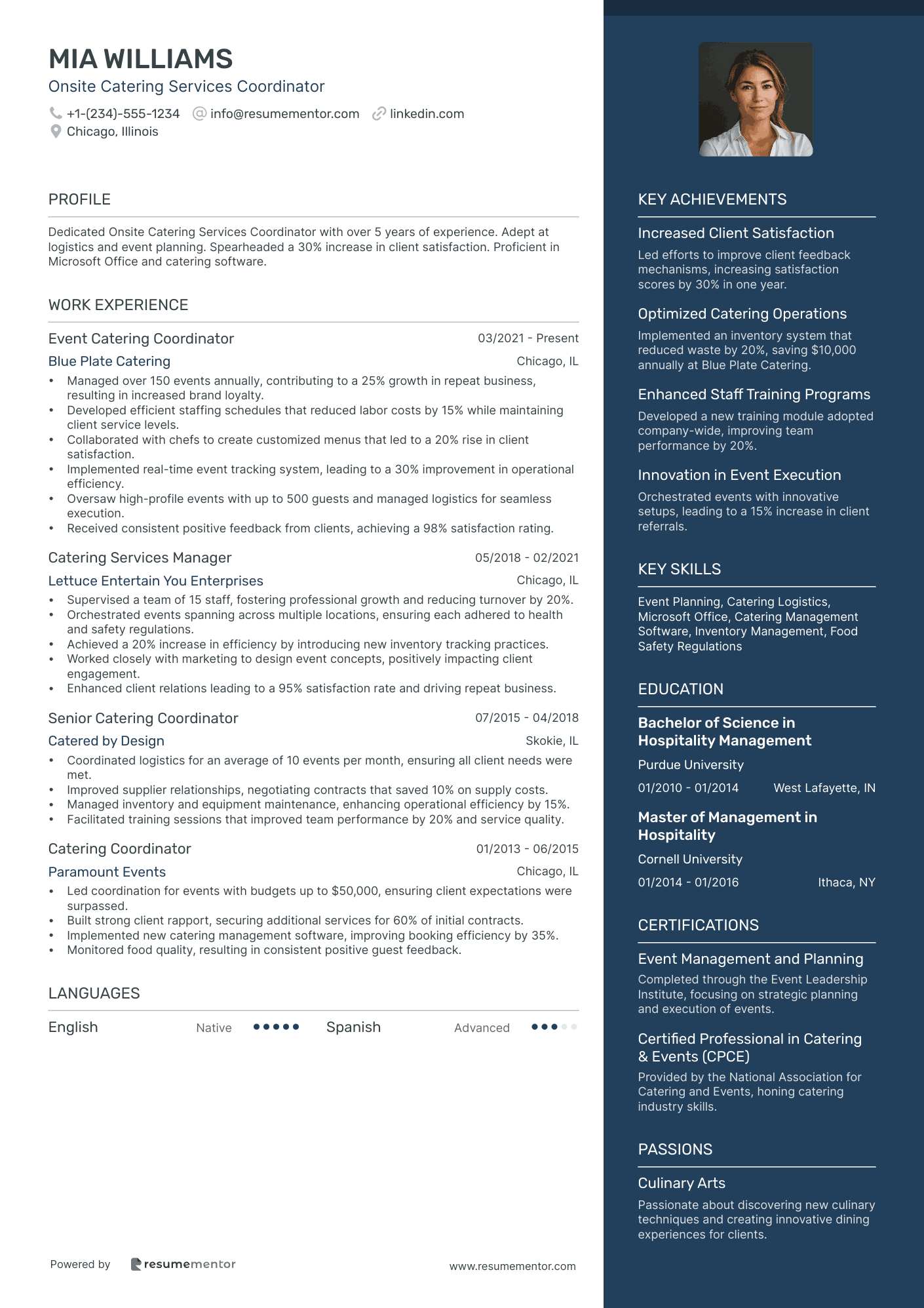 Onsite Catering Services Coordinator