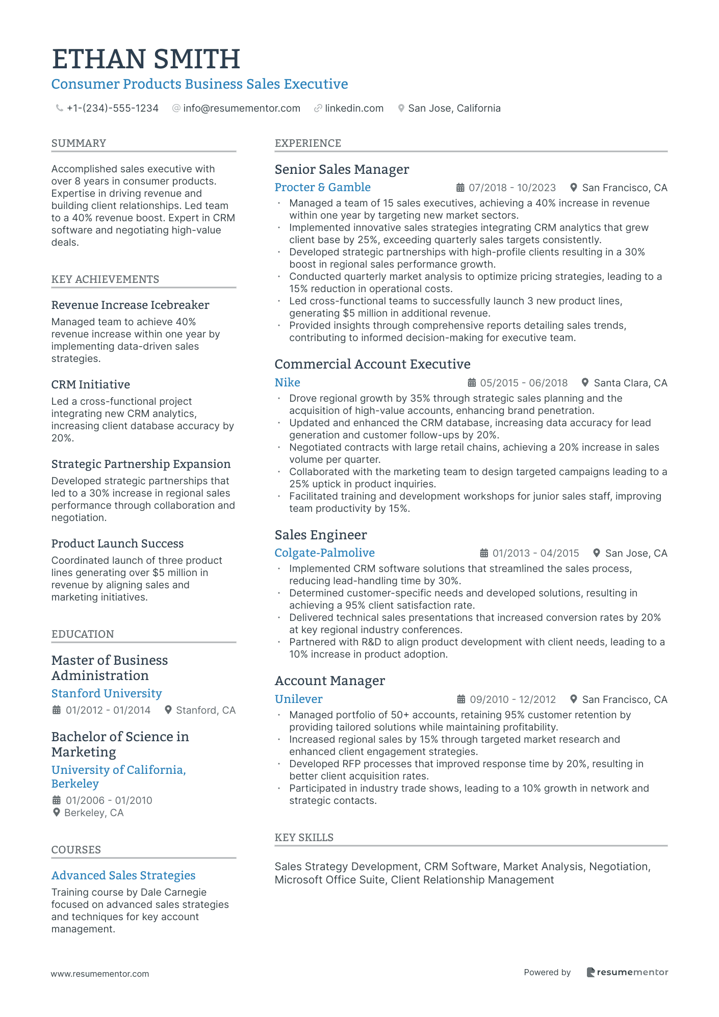 Consumer Products Business Sales Executive