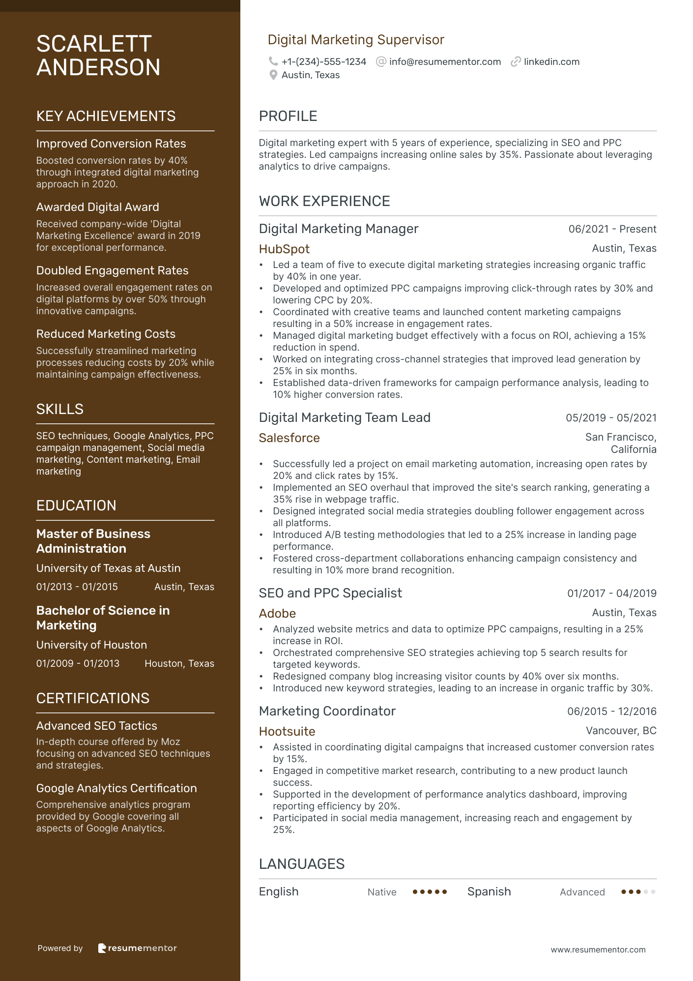 Digital Marketing Supervisor